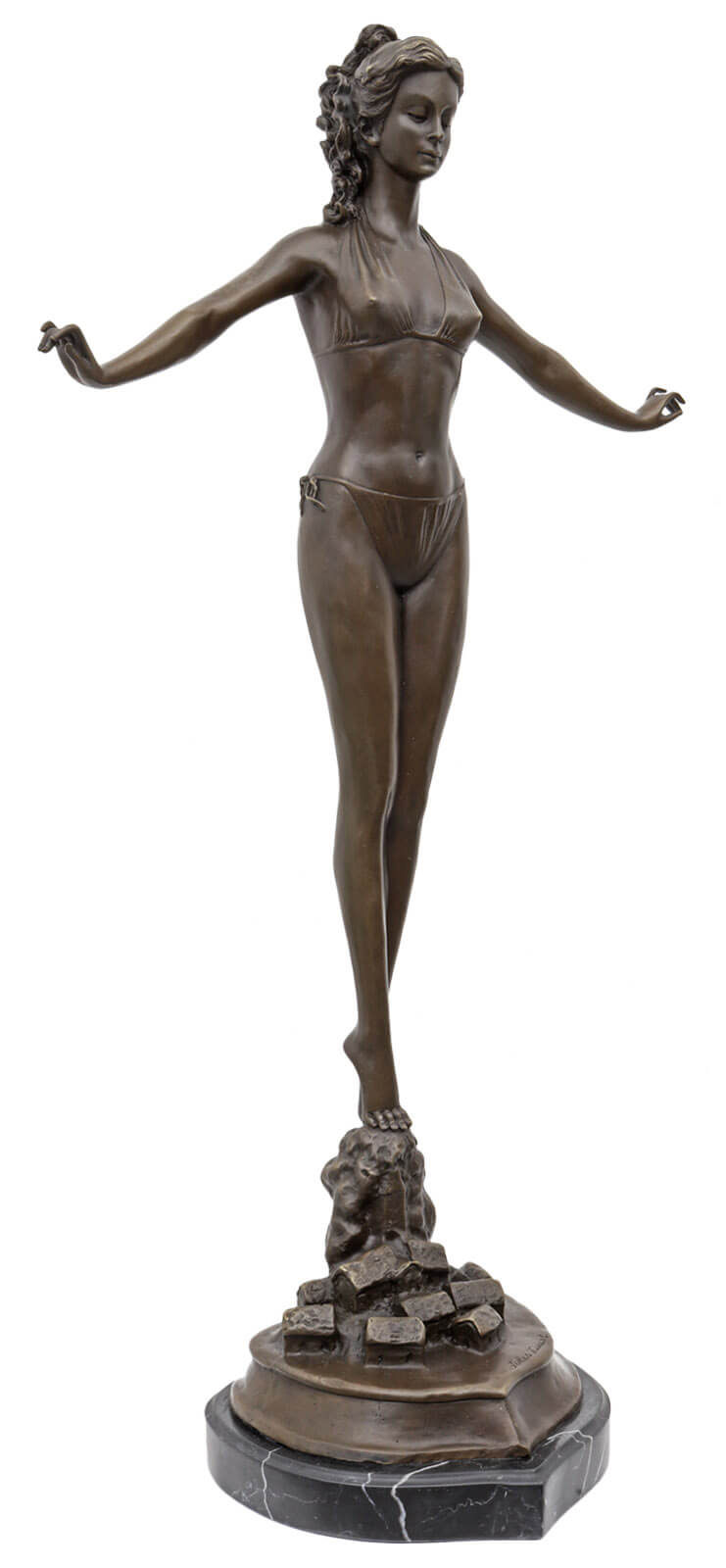 Bronzeskulptur erotische Kunst Erotik Bikini im Antik-Stil Bronze Figur Statue