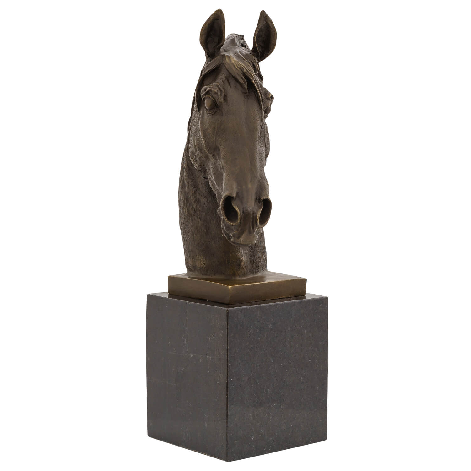 Bronzeskulptur Pferd 44cm Büste Pferdekopf Statue Bronzefigur Bronze Antik-Stil