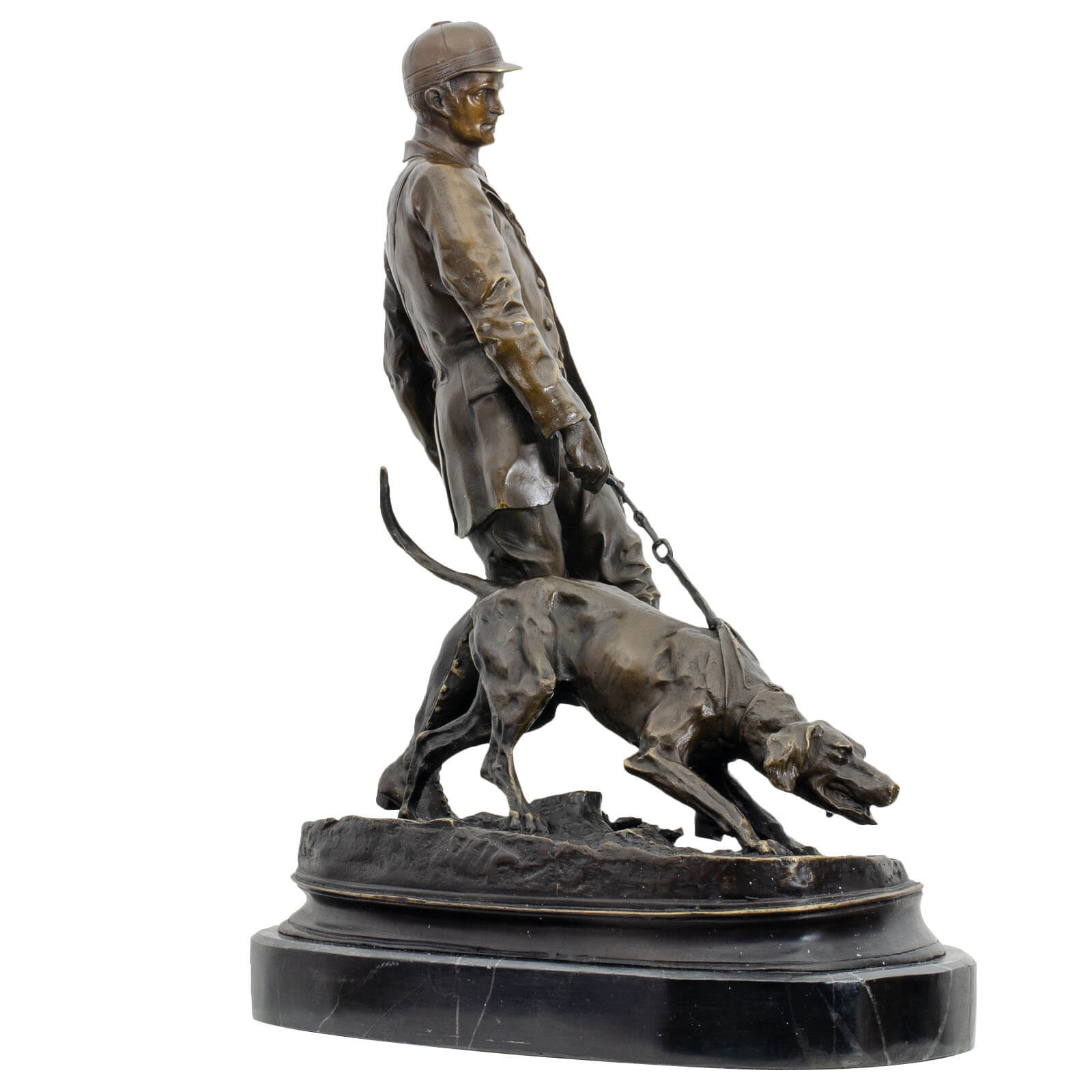 Bronzeskulptur Jäger Hund Antik-Stil Bronze Figur Statue Pierre Jules Mene 47cm
