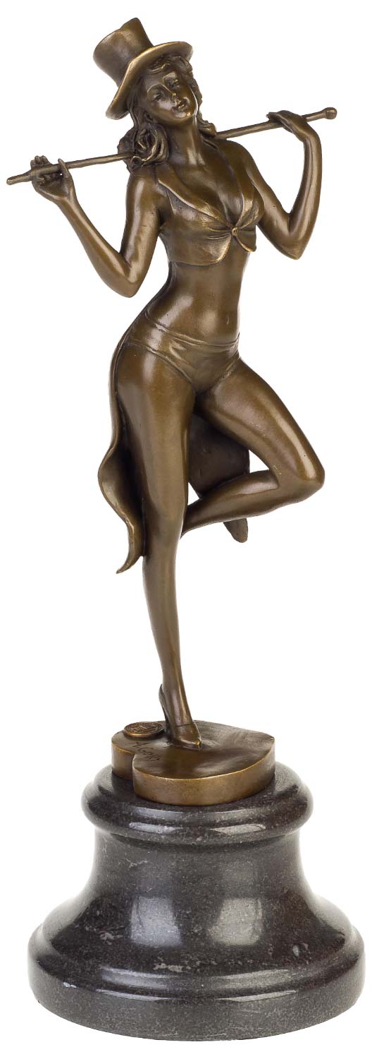 Bronzeskulptur Frau Tänzerin Erotik Kunst im Antik-Stil Bronze Figur Statue 38cm