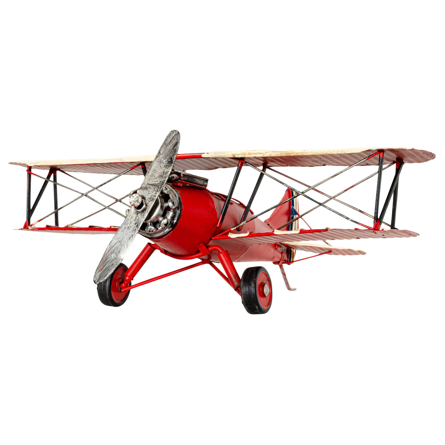 Modellflugzeug japanisches Flugzeug Doppeldecker Modell Metall Antik-Stil - 33cm