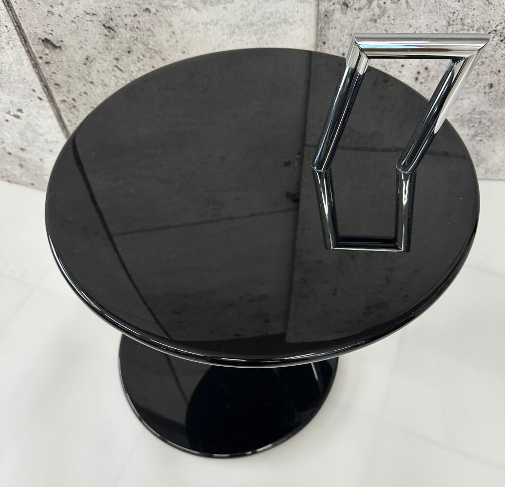 Beistelltisch, Rundtisch, Schwarz, Metall, Halter-/Griff-Design