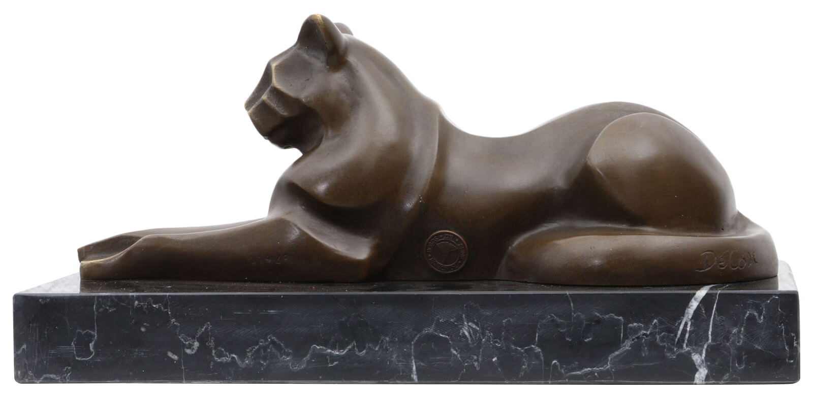 Bronzeskulptur Katze im Antik-Stil Bronze Figur Statue 26cm