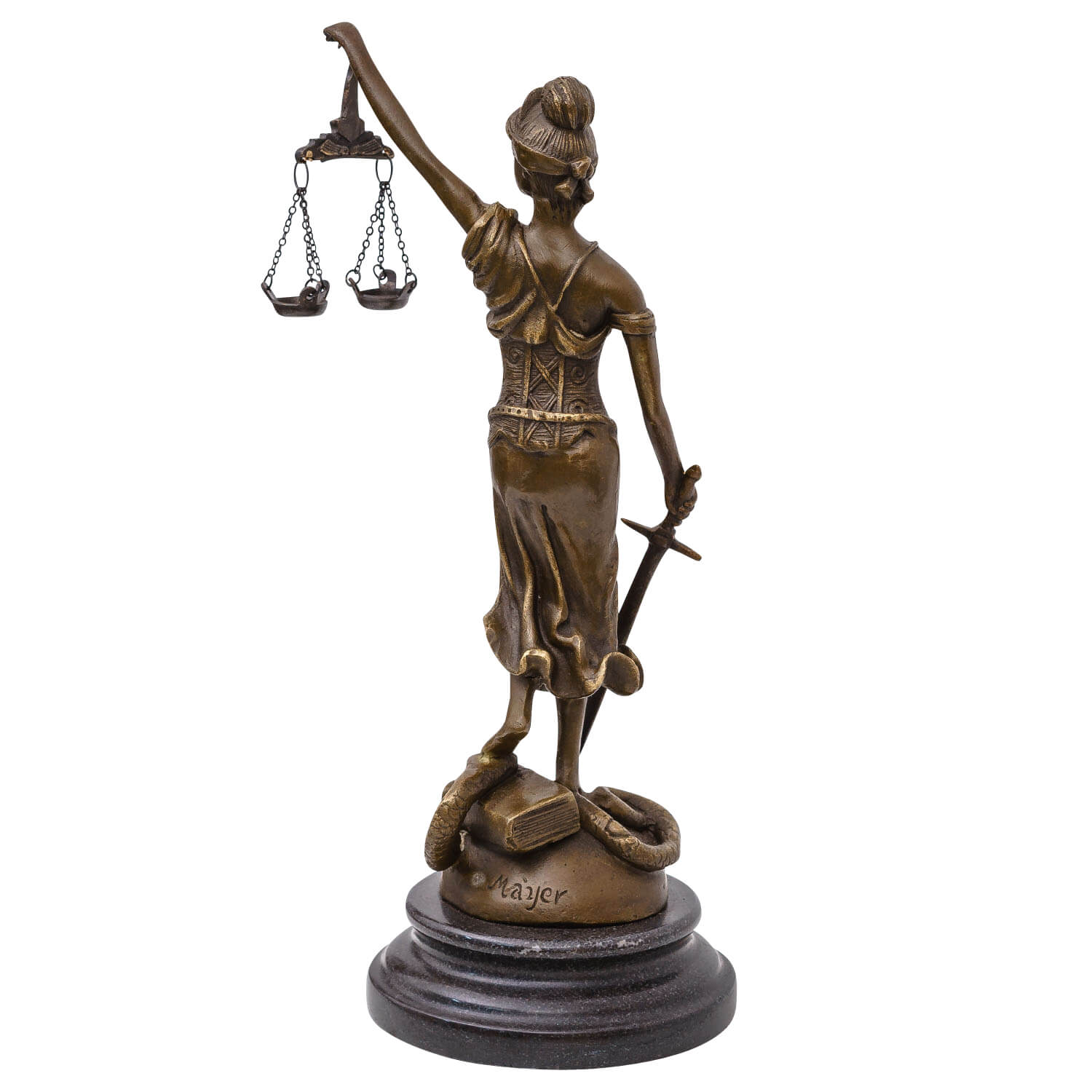 Bronzeskulptur Justitia Justizia Statue Bronze Figur Skulptur Antik-Stil - 26cm