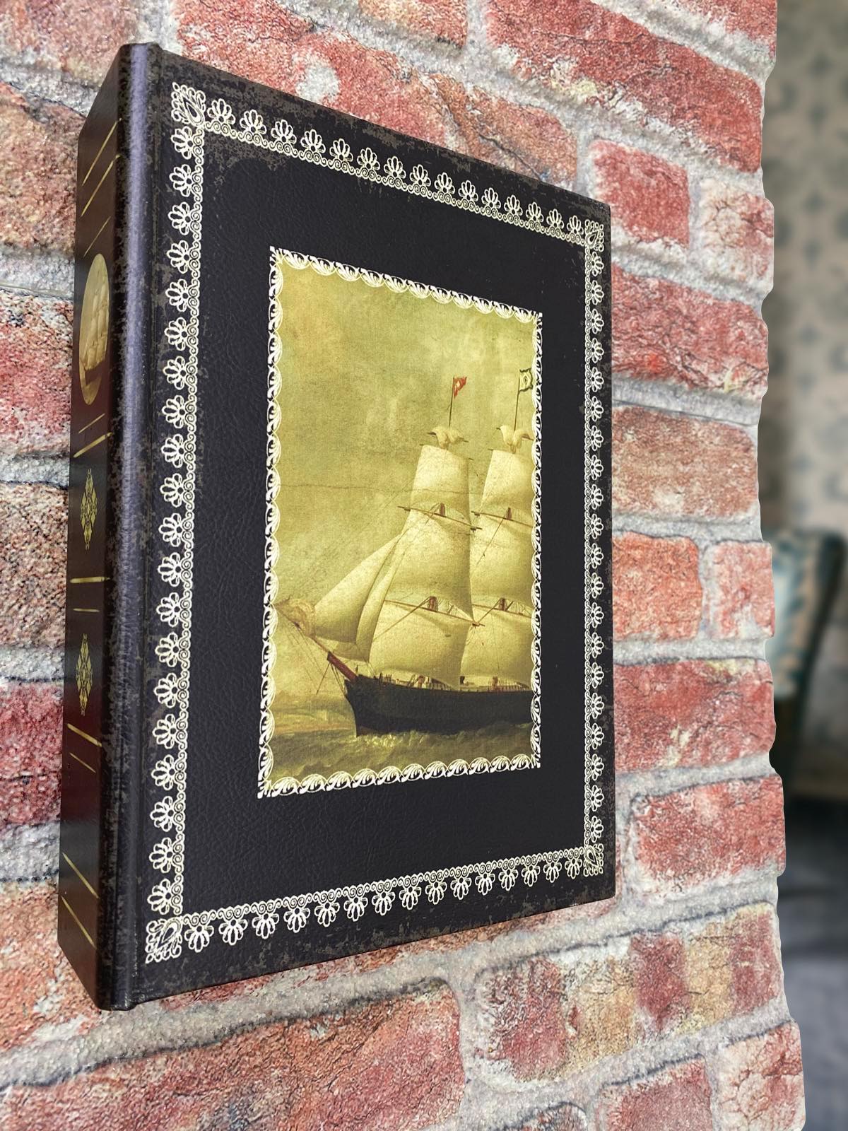 Quantio Holz Schlüsselkasten Antik Blau - Schlüsselbrett Mit Magnet