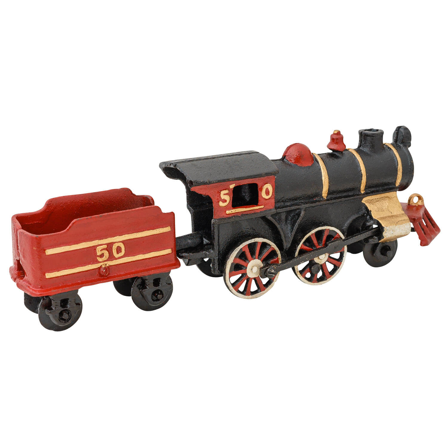 Modellbahn Eisenbahn Lok Anhänger Zug Gusseisen Antik Stil 29cm