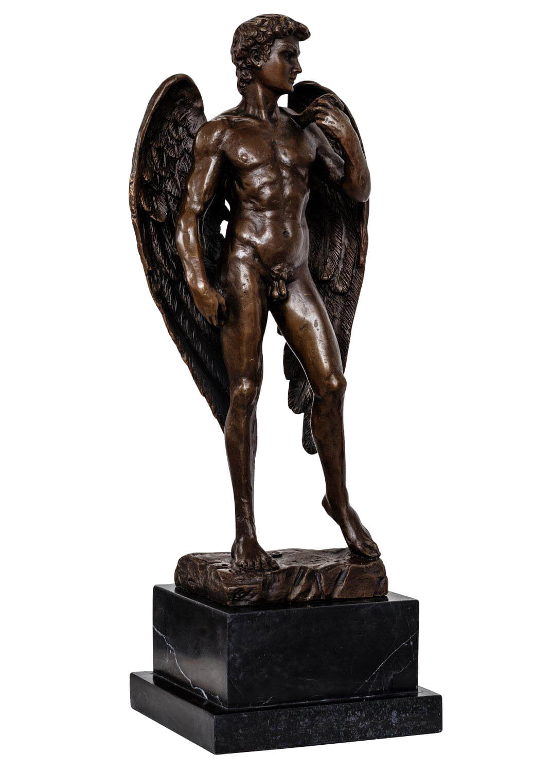 Bronzeskulptur Engel David im Antik-Stil Bronze Figur Statue 40cm
