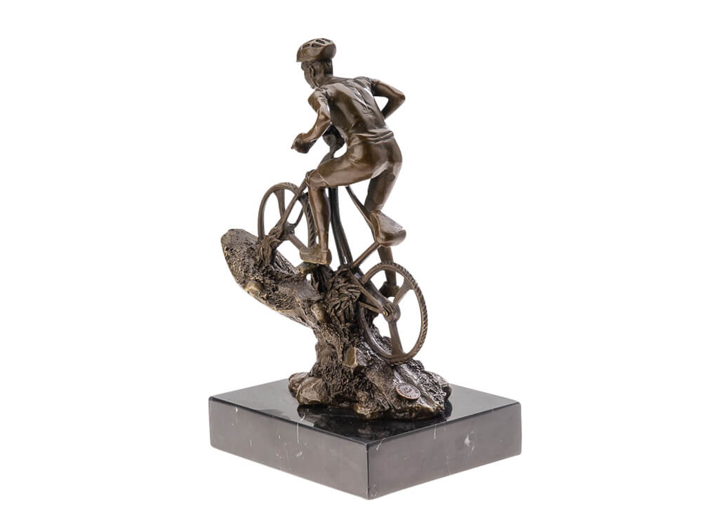 Bronze Skulptur Mountainbike 25cm Biker Radsport Fahrrad Figur Pokal Bronzefigur