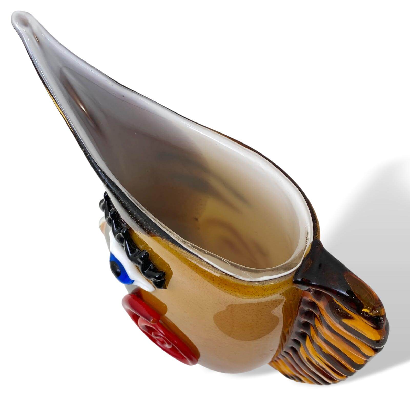 Glasvase Vase Abstrakt Blumenvase Gesicht Glas Murano-Stil Antik-Stil 33cm