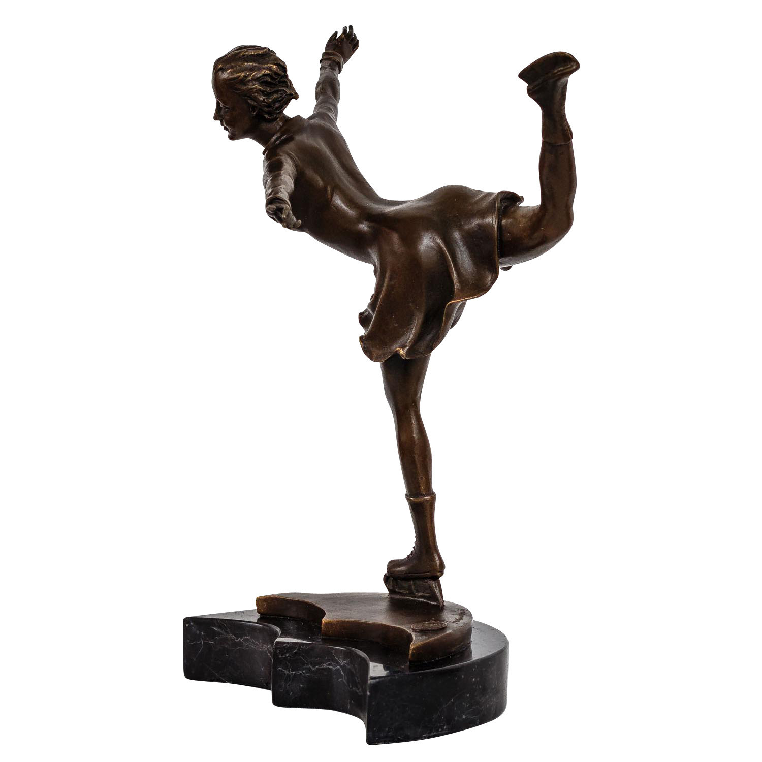 Bronzeskulptur Eiskunstlauf Schlittschuhe Antik-Stil Bronze Figur Statue 30,7cm