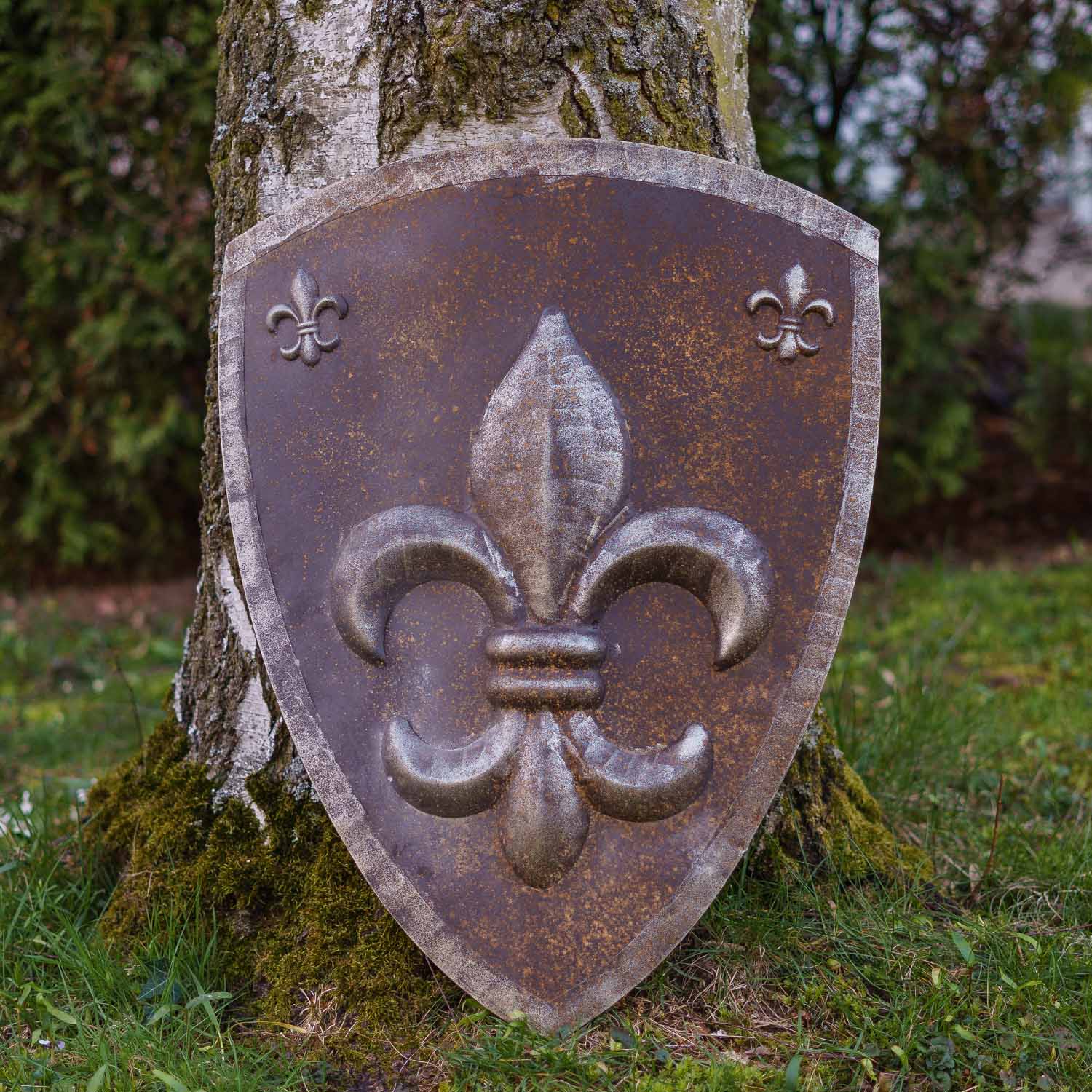 Eisenschild Ritterschild Ritter Wandschild Schild Wappen Antik-Stil 71cm