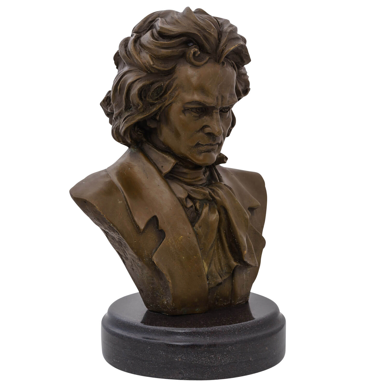 Bronzefigur Ludwig van Beethoven Komponist Pianist Büste Skulptur Figur 30cm
