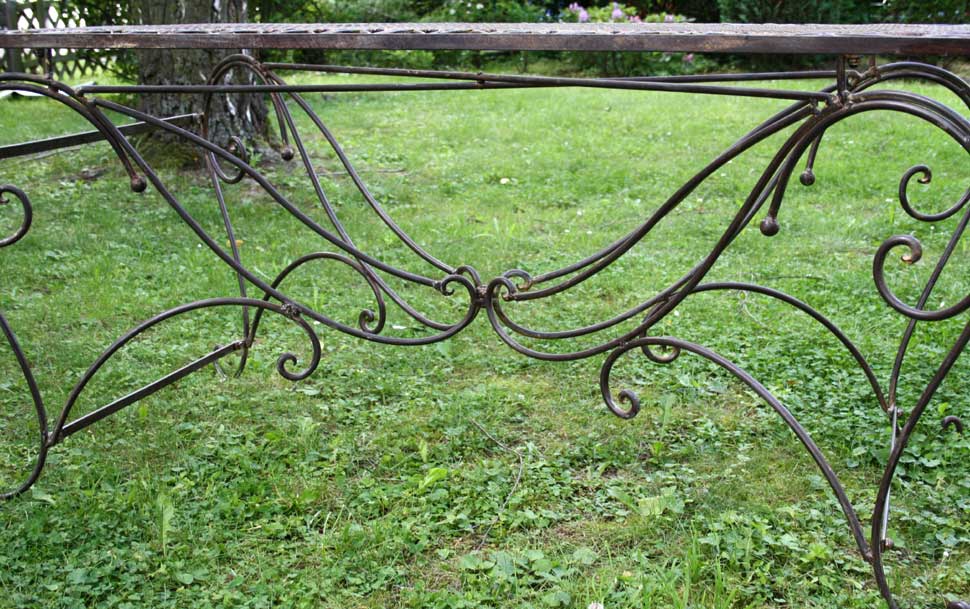 Gartentisch aus Eisen 160x80cm braun - Replikat Retro Design Dekoration