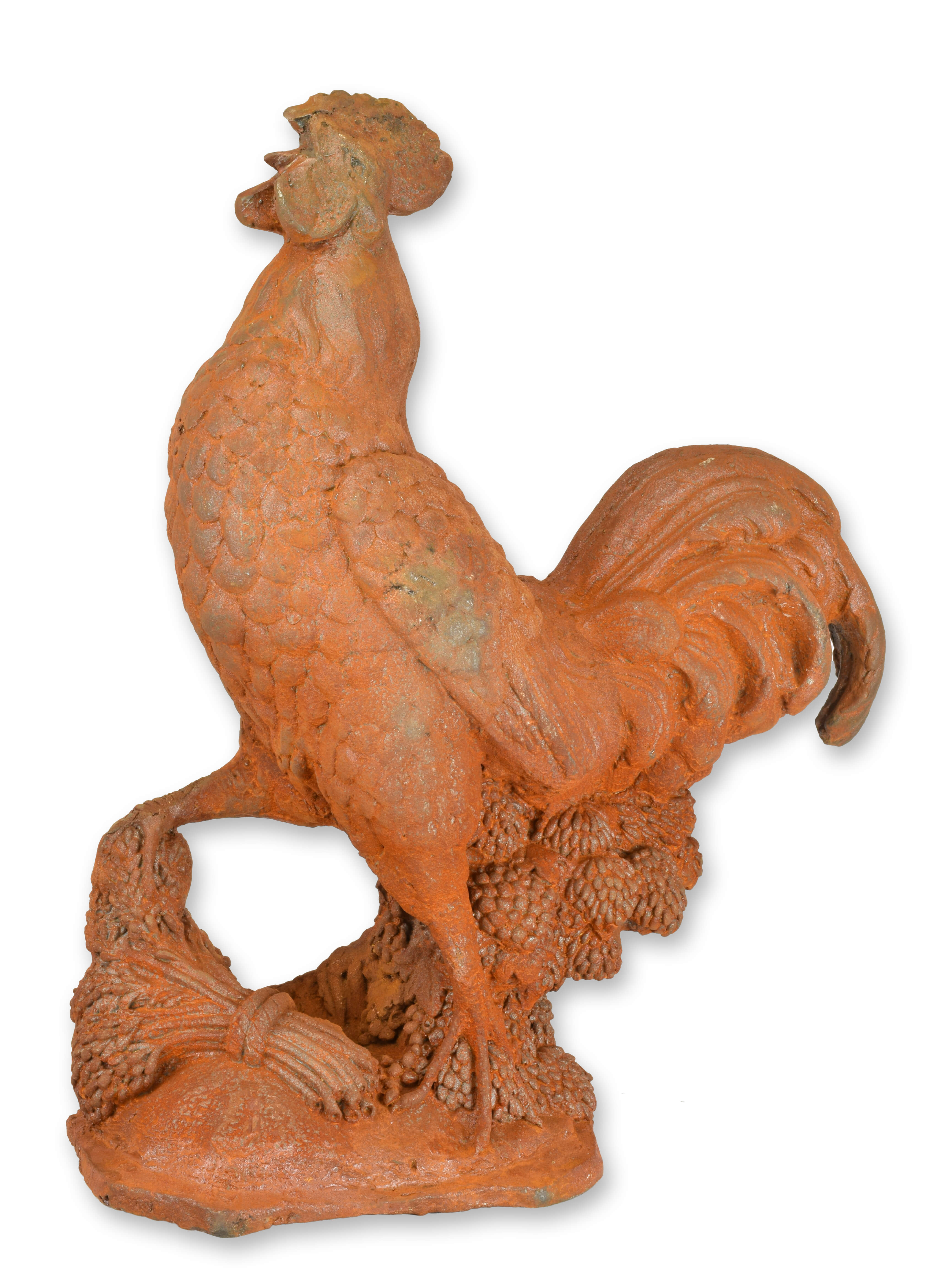 Eine rostige Gusseisenfigur Hahn Replikat Retro Design Dekoration