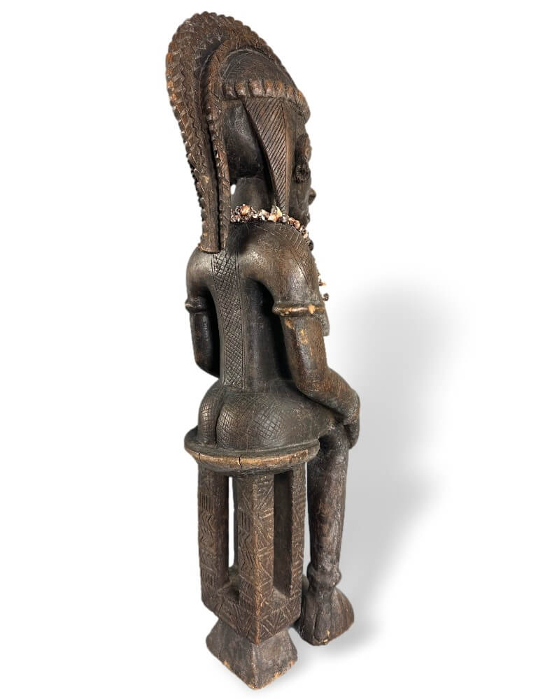 Holzfigur, Skulptur, Afrikanische Kunst, Sitzfigur, Geometrische Muster