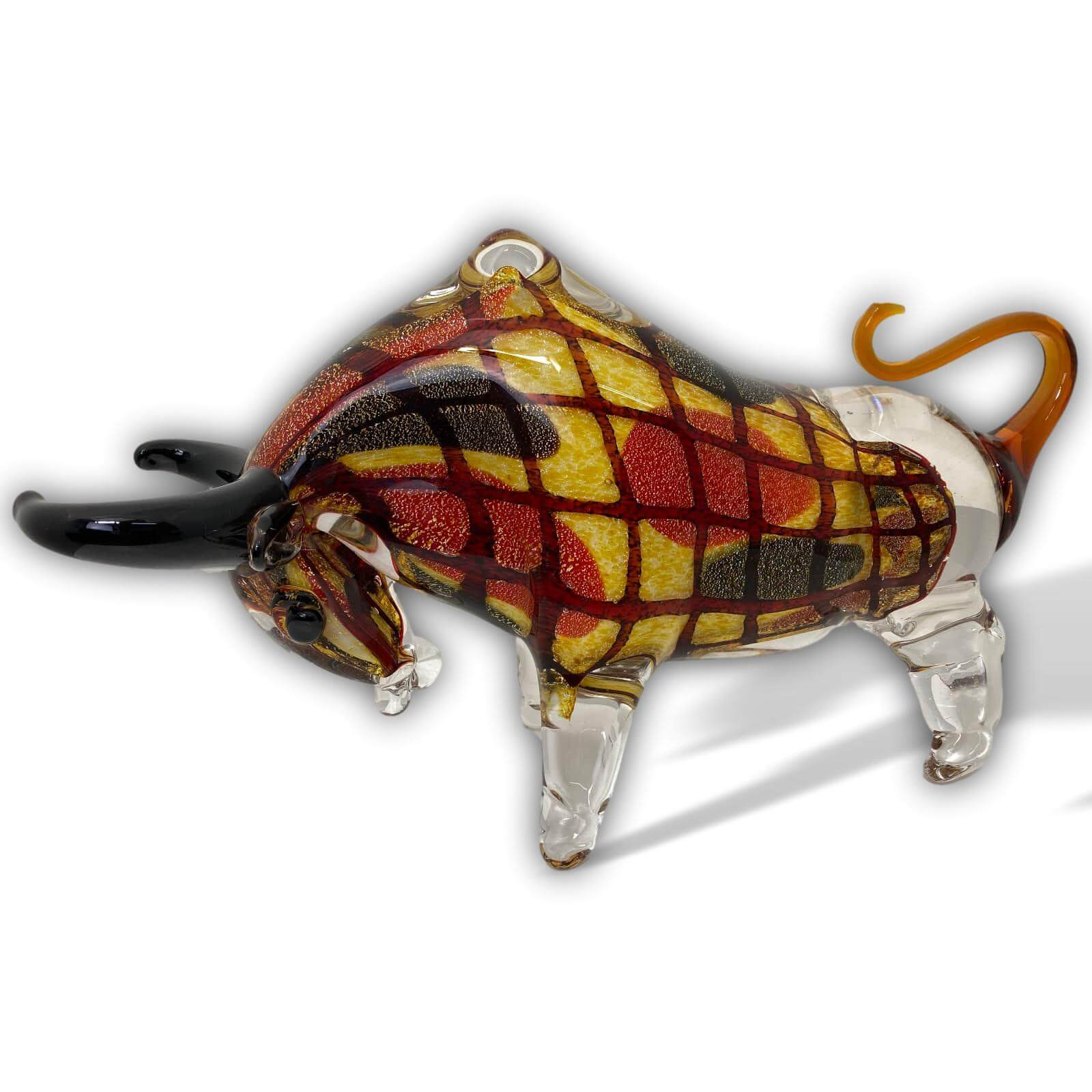 Glasfigur Figur Skulptur Stier Bulle Glas Glasskulptur Murano Antik-Stil - 40cm