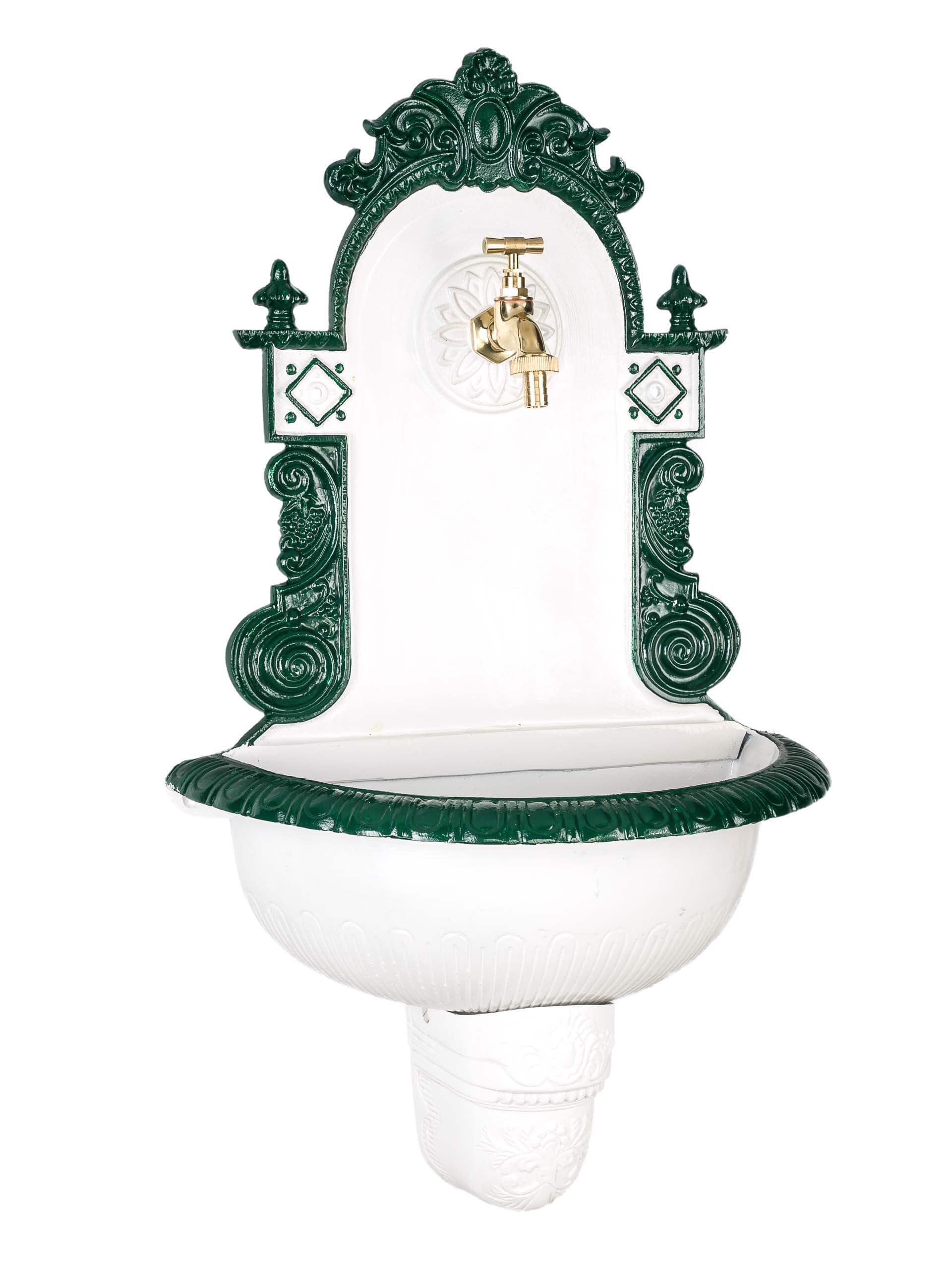 Nostalgie Waschbecken Brunnen Wandbrunnen 72cm Aluminium Garten fountain