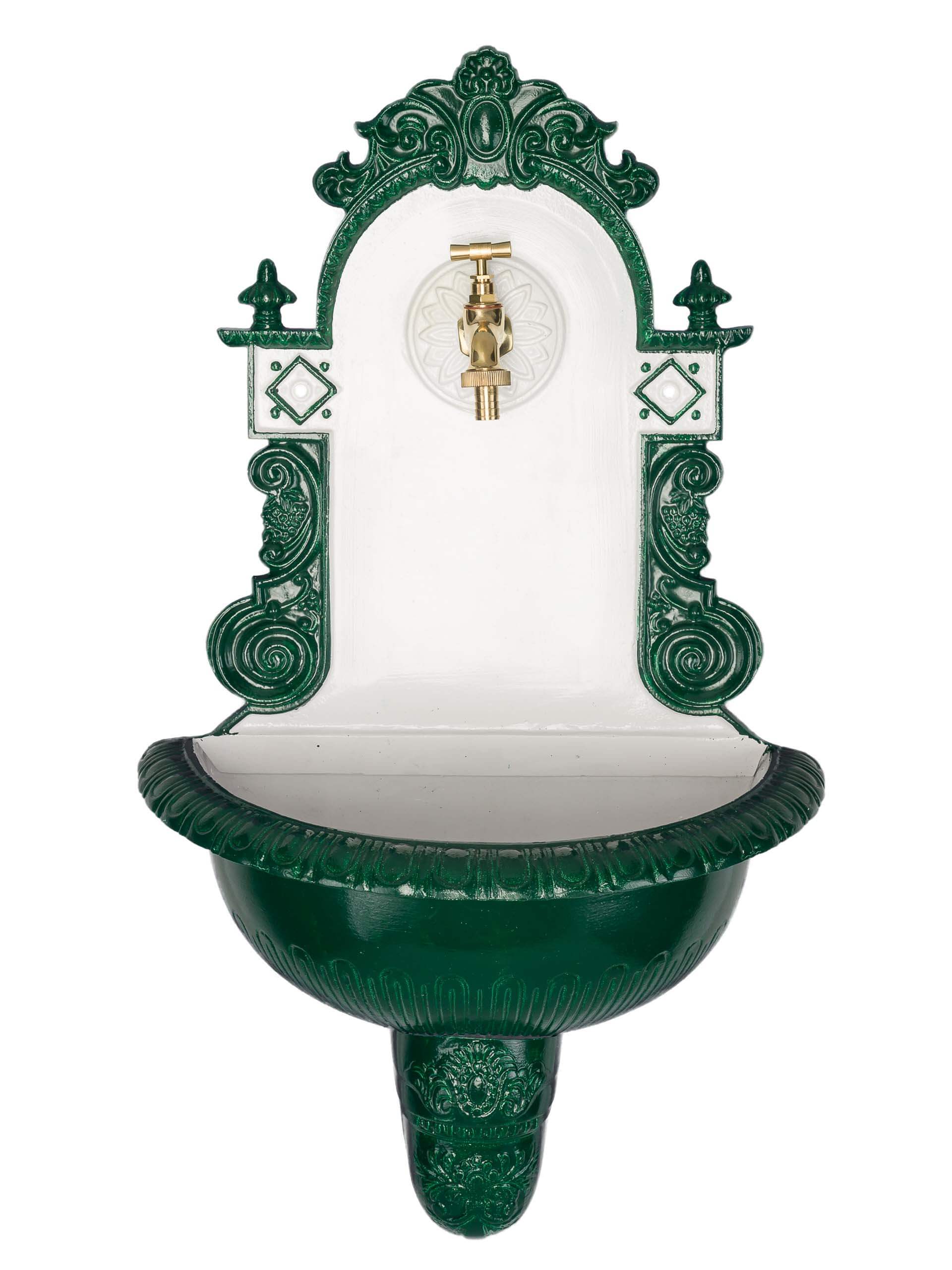 Nostalgie Waschbecken Brunnen Wandbrunnen 71,5cm Alu Garten fountain garden