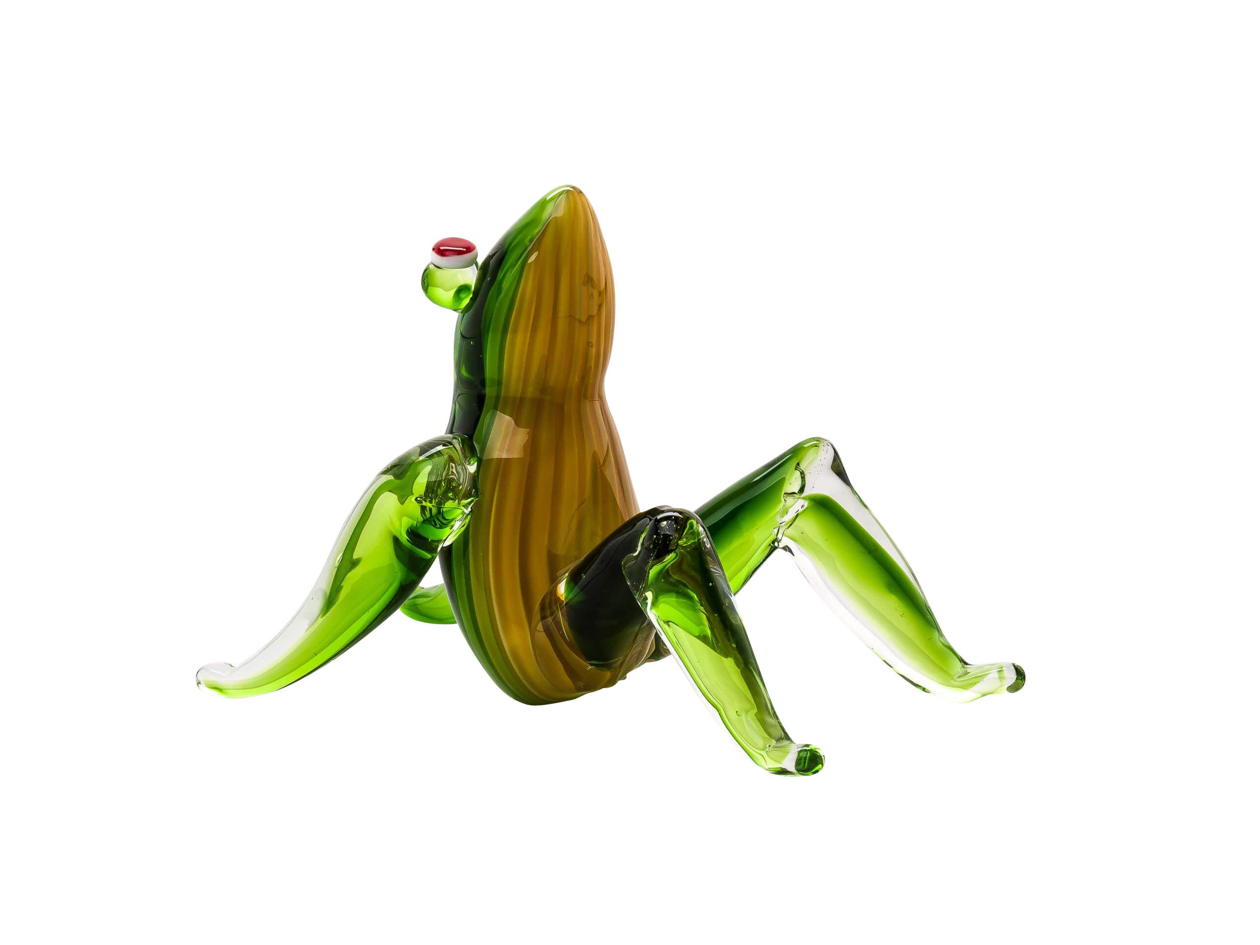 Glasfigur Frosch Glas Figur glass frog Glaskunst Glasobjekt Dekoration 13cm