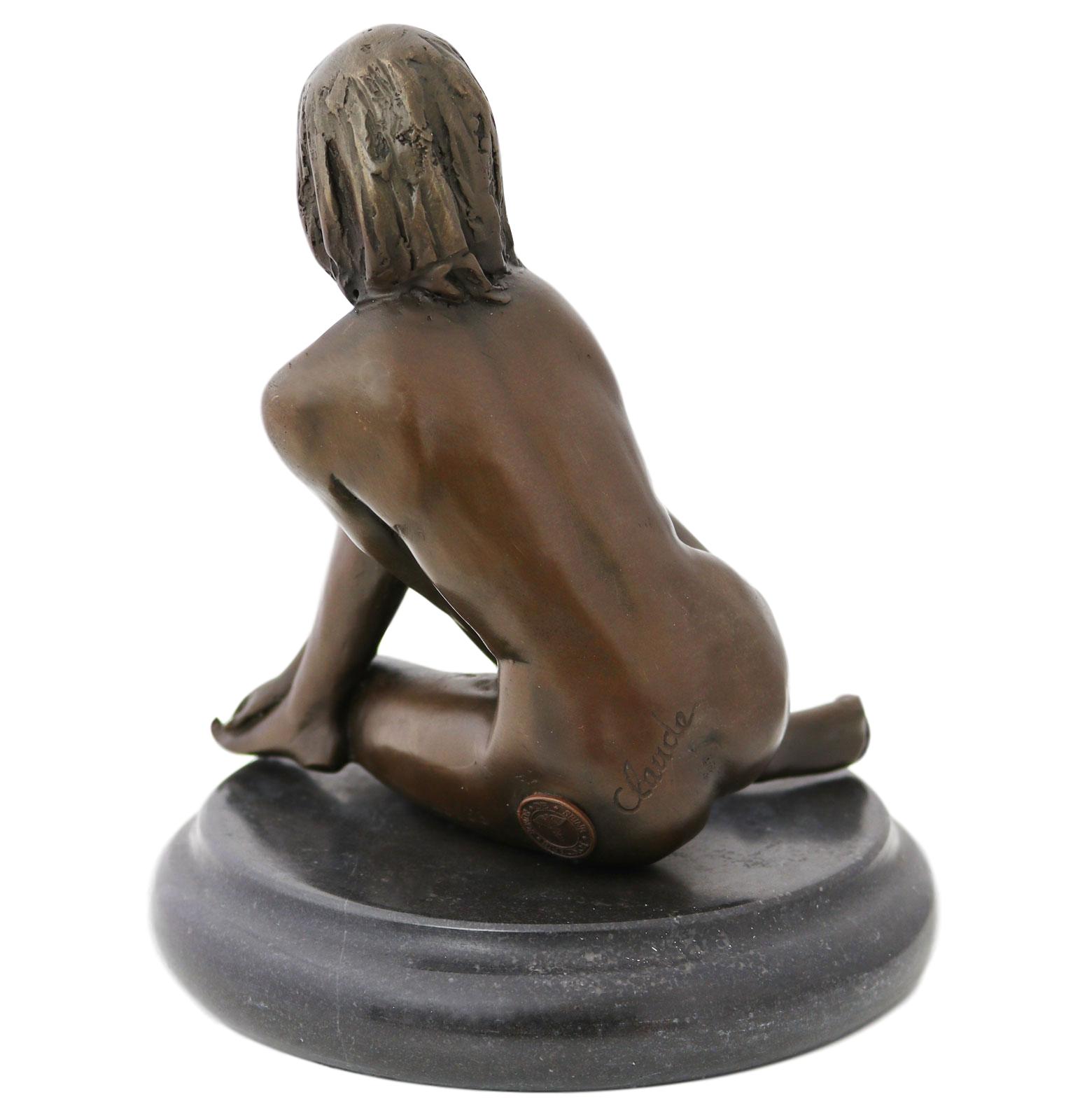 Bronzeskulptur Erotik erotische Kunst Frau Antik-Stil Bronze Figur Statue 17cm