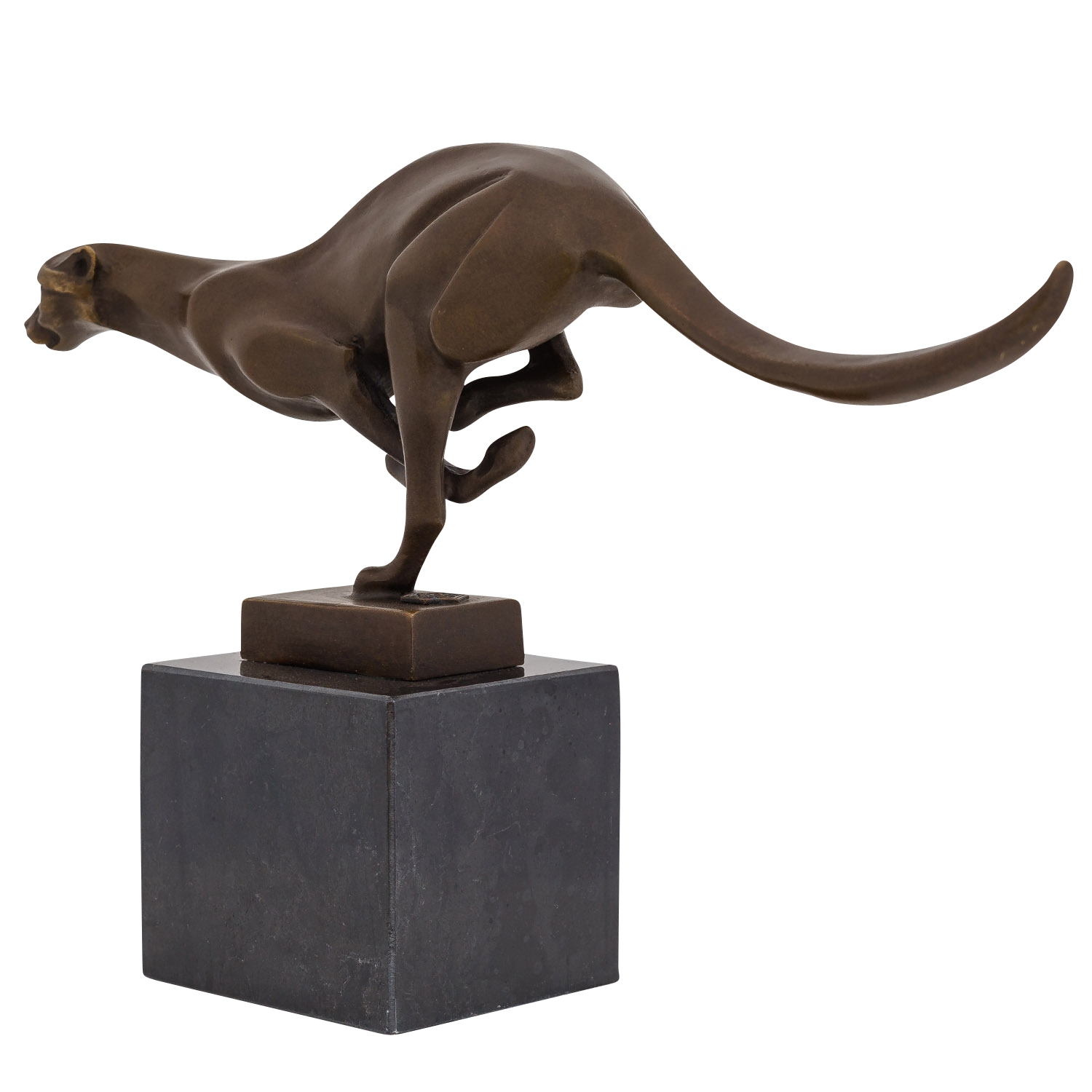 Bronzeskulptur Puma Panther Leopard im Antik-Stil Bronze Figur Statue 31cm