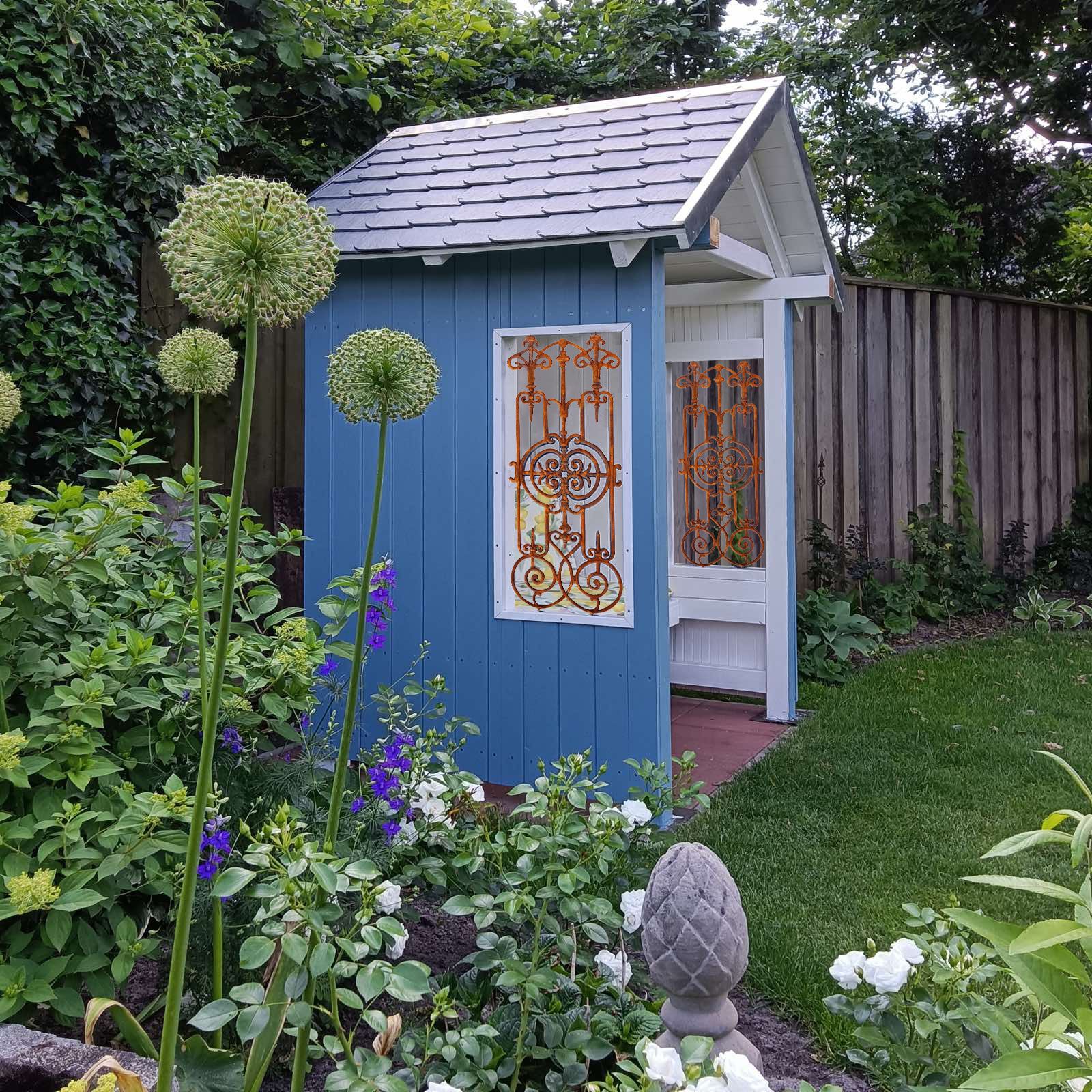 Gitter Zaun Balkon Geländer Eisen Rost Antik-Stil Rankhilfe Rankgitter Garten