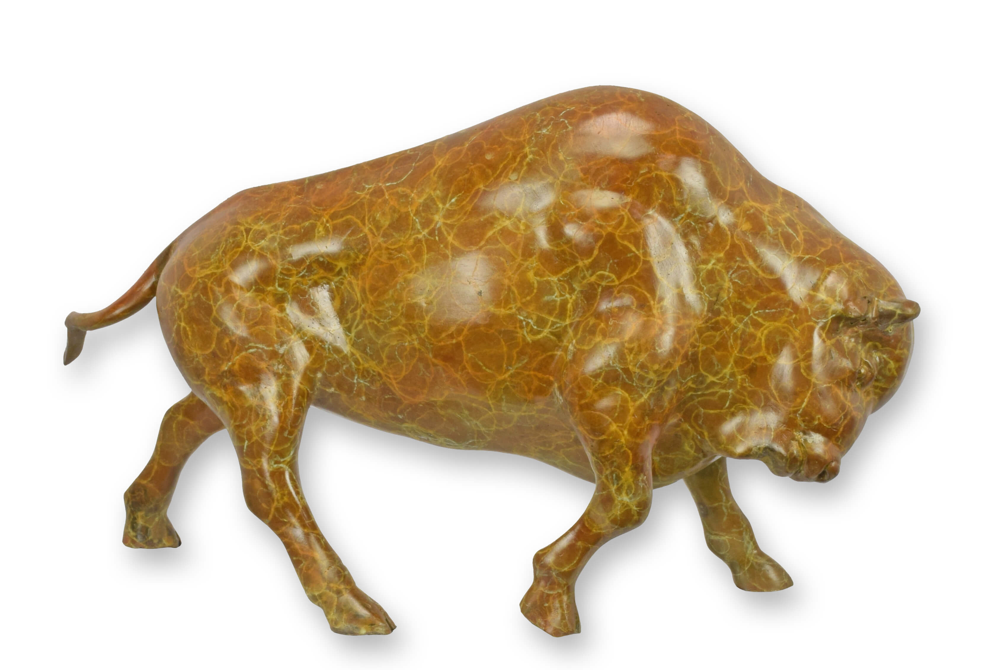 Bronzeskulptur Bison Replikat Retro Design Dekoration