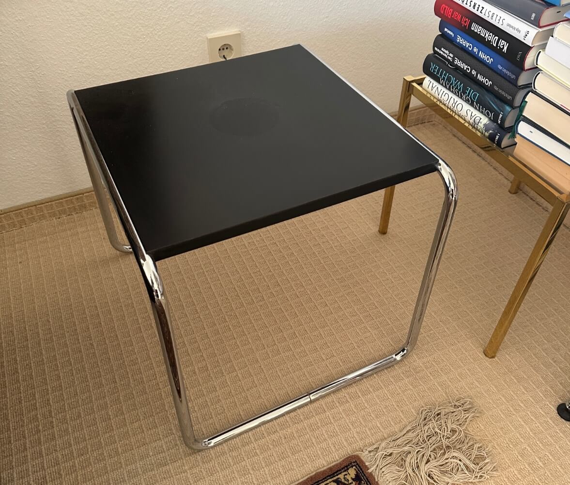Beistelltisch, Schwarz, Metallrahmen, Glänzend, Kaffeetisch