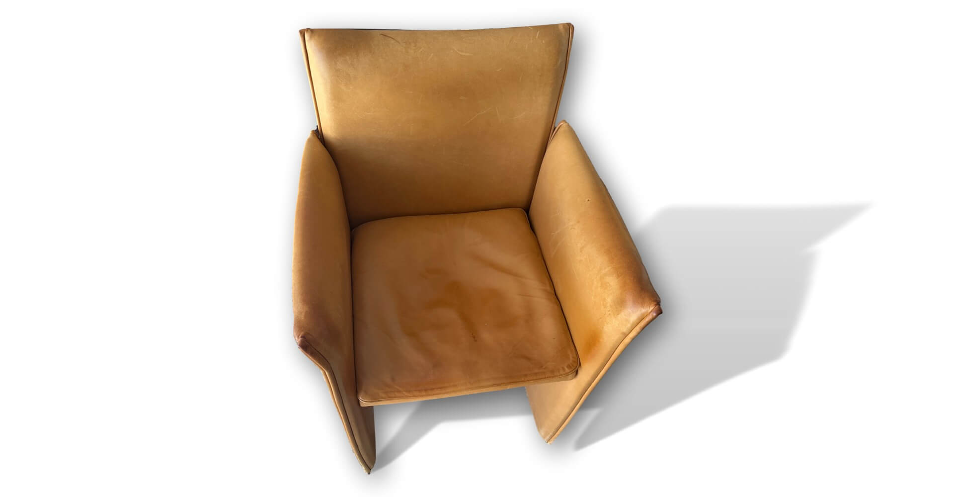Sessel, Leder, Braun, Beige, Stuhl