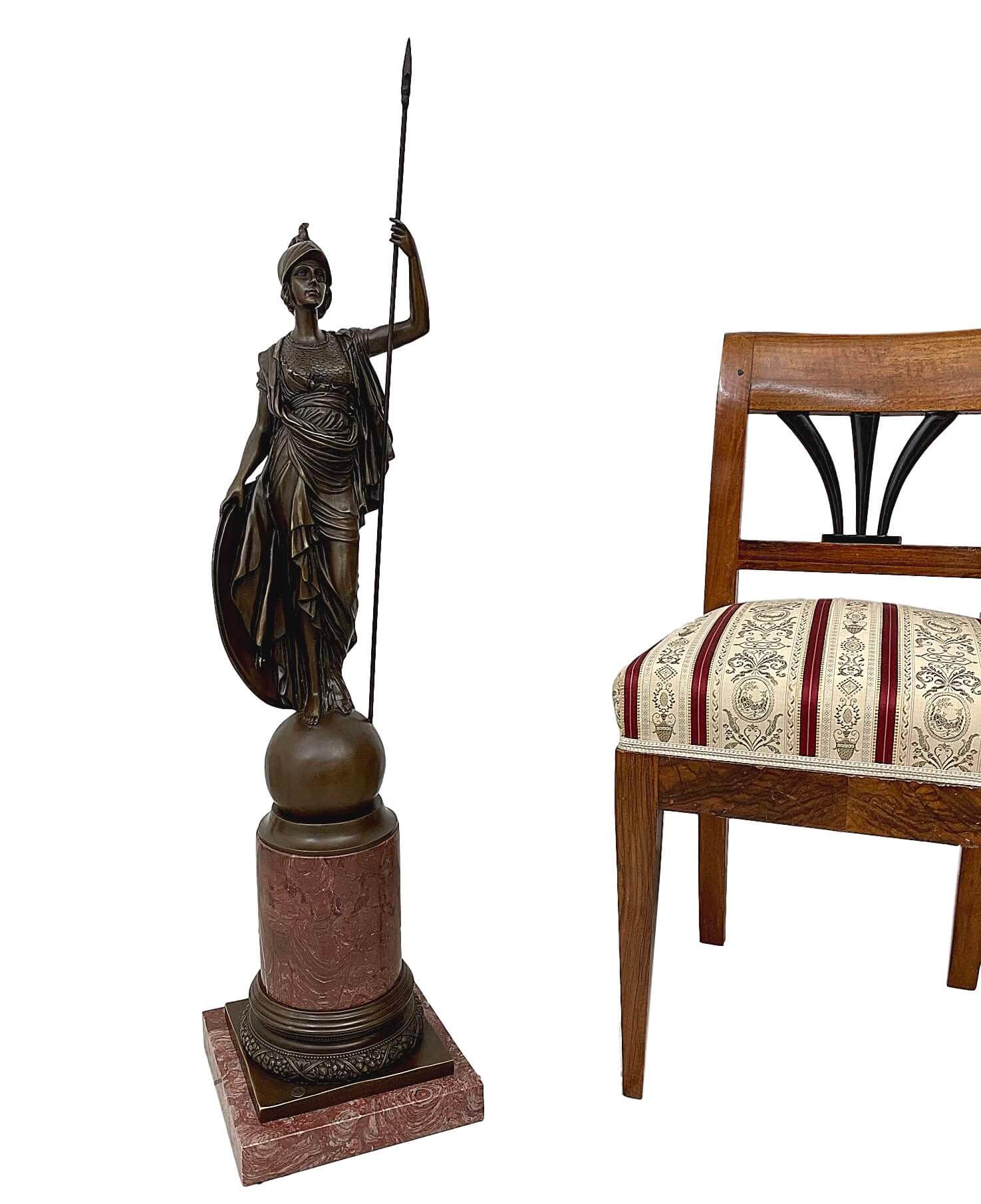 Bronzeskulptur im Antik-Stil Bronze Figur Statue nach Athena Giustiniani  Kopie