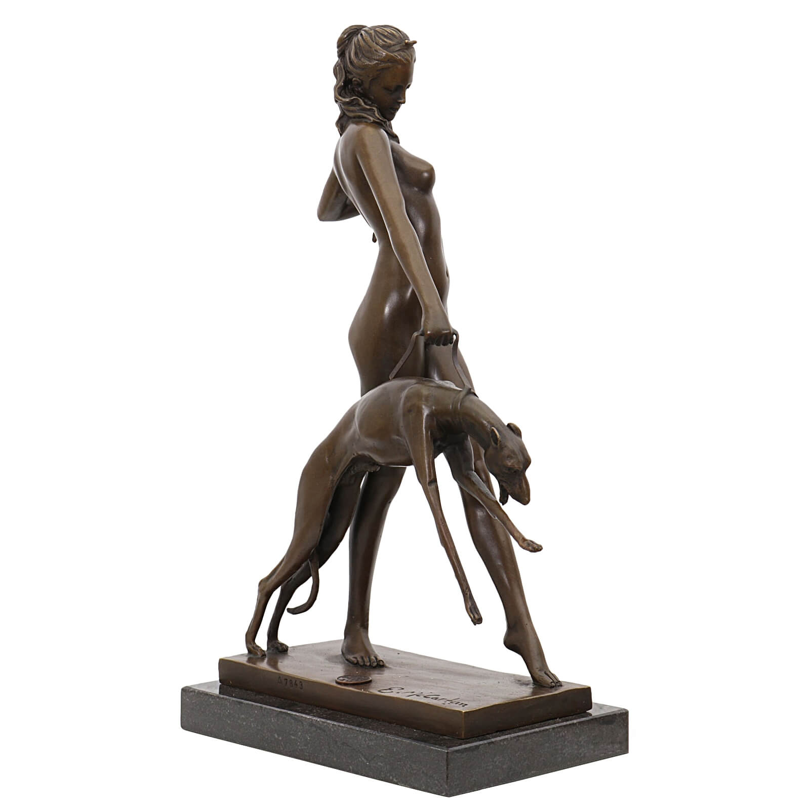 Bronzeskulptur Bronze Figur Göttin Diana Hund nach McCartan Antik-Stil ReplikBronzeskulptur Bronze Figur Göttin Diana Hund nach McCartan Antik-Stil Replik