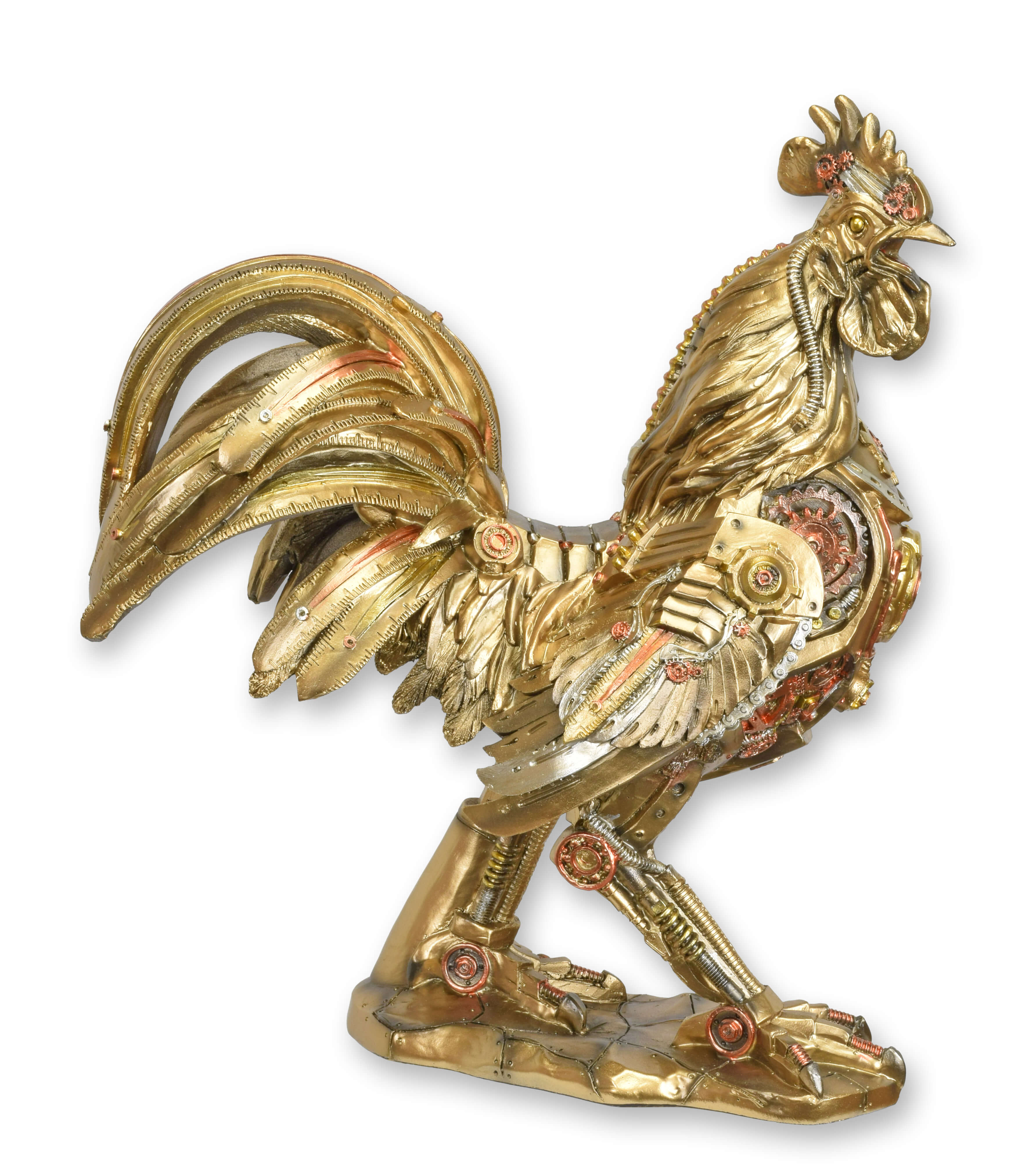 Steampunk-Figur Hahn aus Kunstharz Replikat Retro Design Dekoration