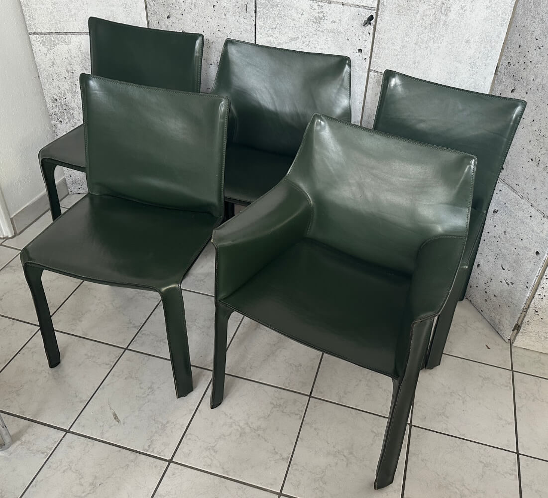 Stuhl, Sessel, Gurtsleder, Grün, Stapelstuhl