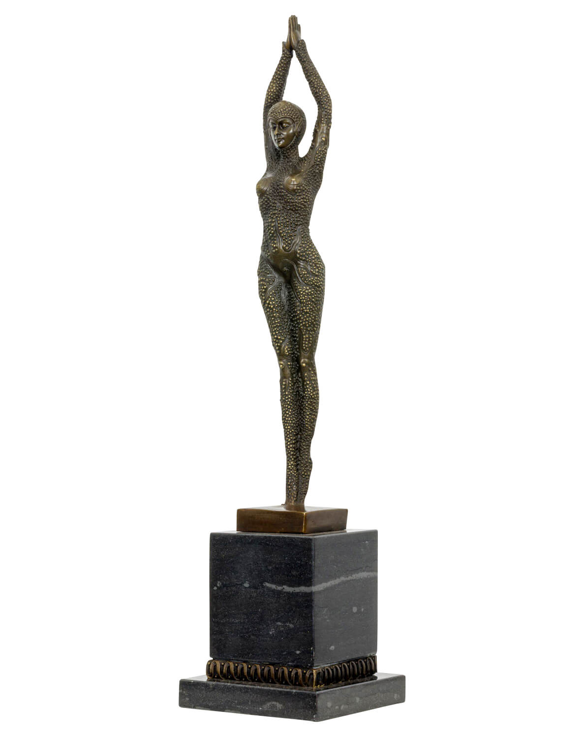 Bronzeskulptur Tänzerin nach Chiparus Antik-Stil 49cm Replik Kopie