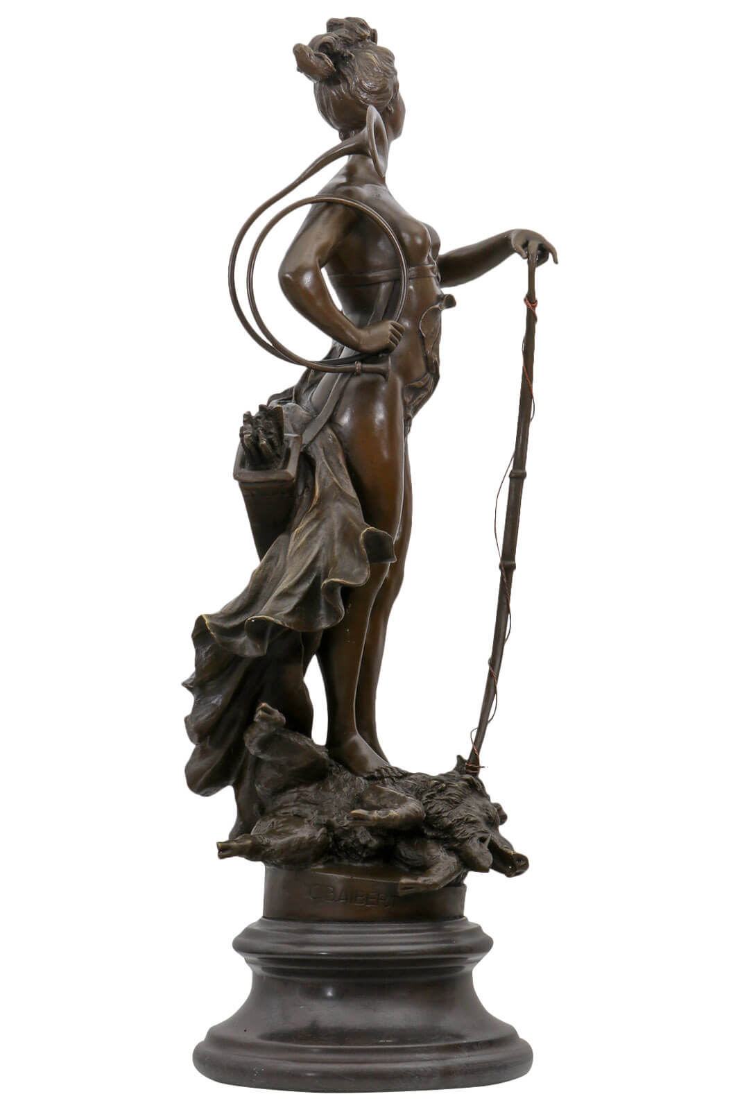 Bronzeskulptur Diana Göttin der Jagd im Antik-Stil Bronze Figur Statue 68cm