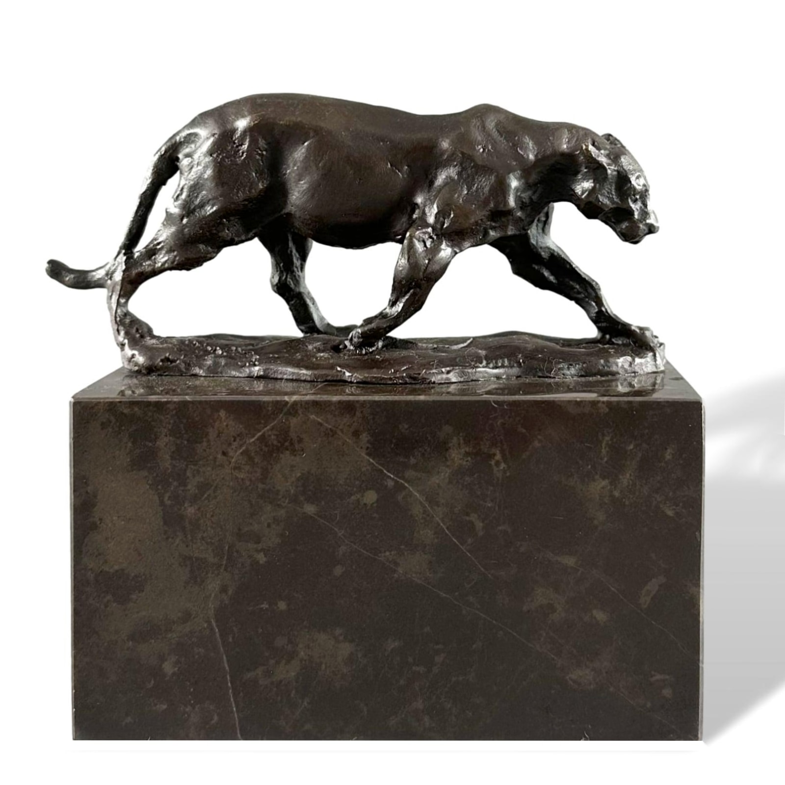 Bronzefigur Panther Leopard Puma Replik Kopie nach Louis-Albert Carvin Skulptur