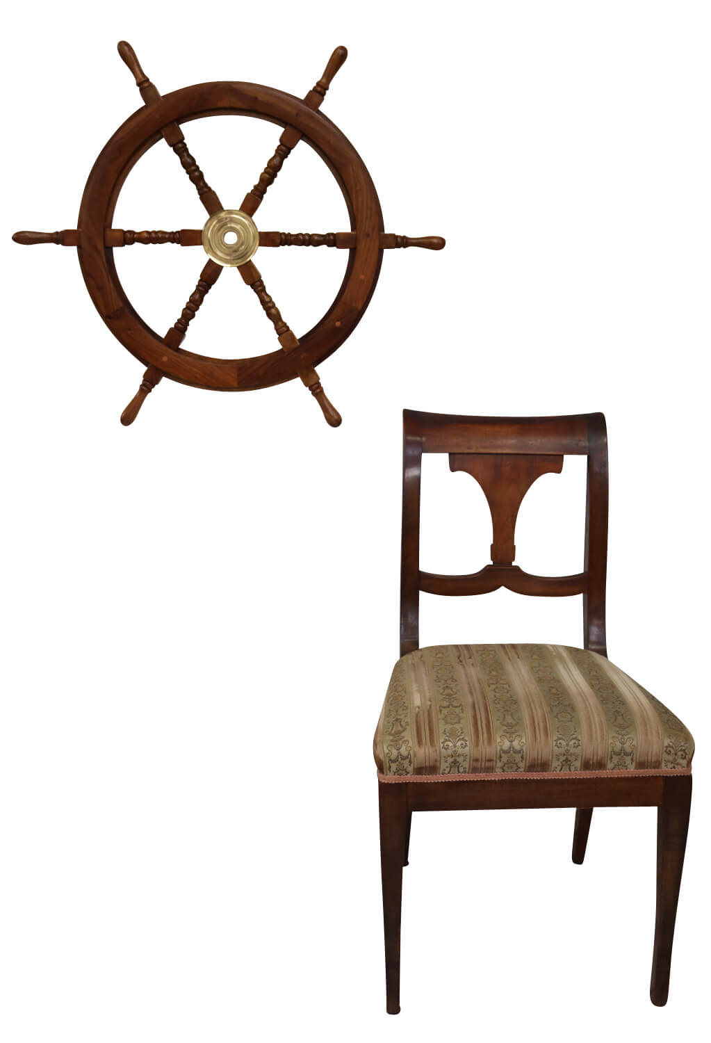 Schiffssteuerrad Schiffsrad Steuerrad Schiff Schiffe Boot 76cm Holz Antik-Stil