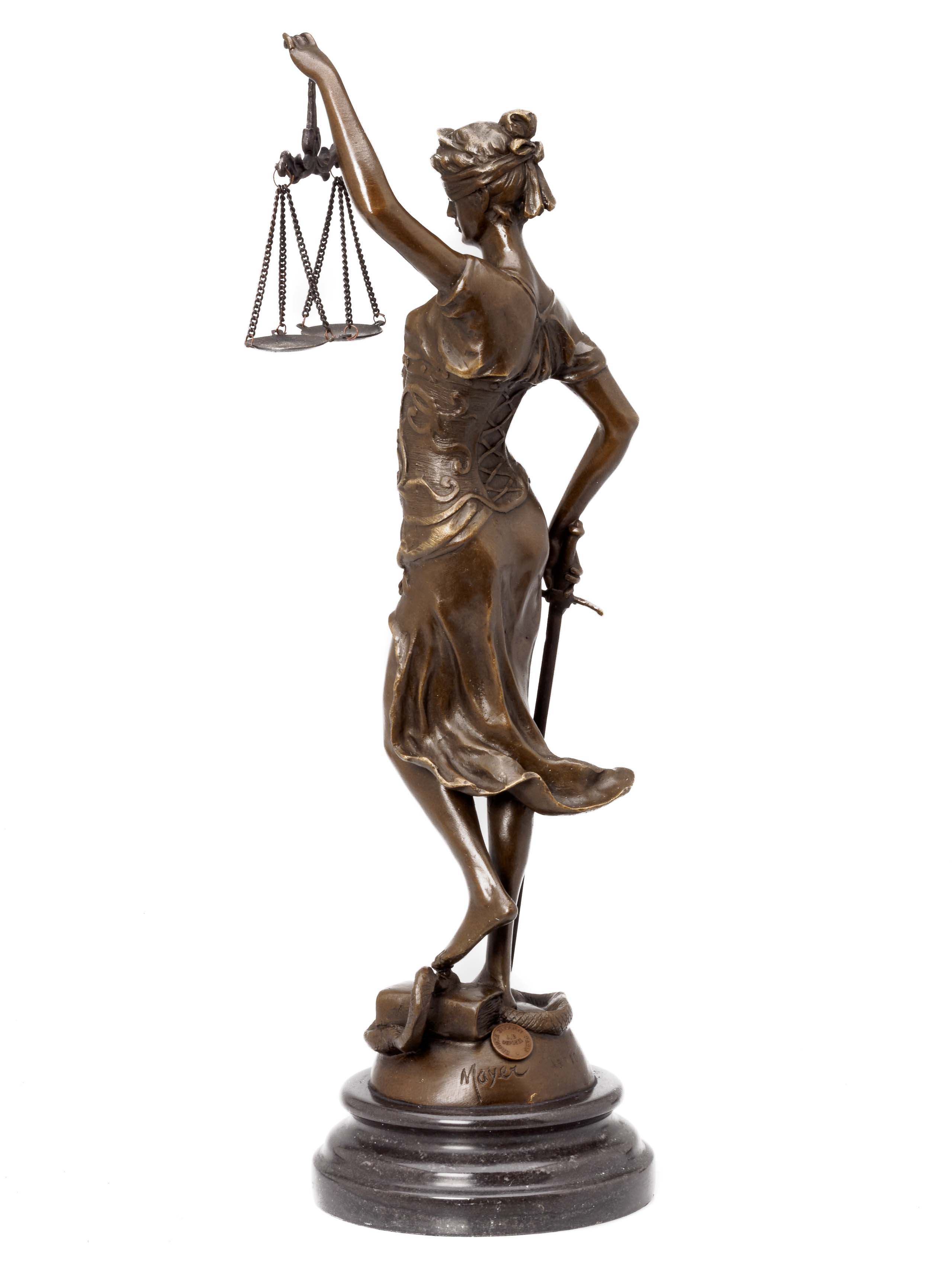 Bronzeskulptur Justitia Justizia Bronze Figur Skulptur 41cm Sculpture Justice