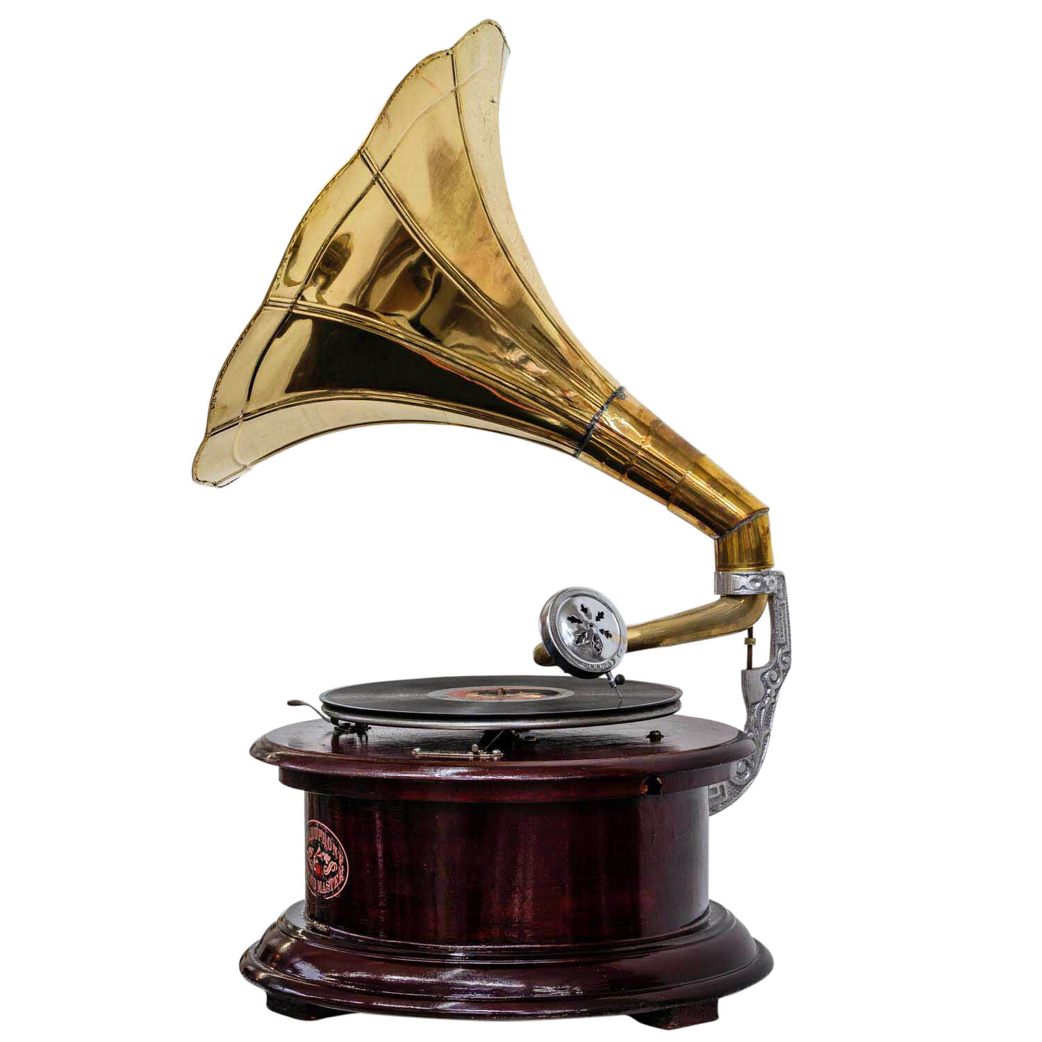 Nostalgie Grammophon rund Dekoration Trichter Grammofon Antik Stil (h2)