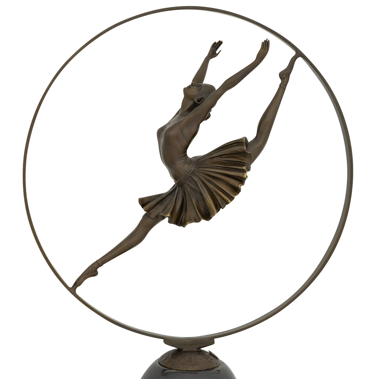 Bronzeskulptur Tänzerin Ballerina mit Reif Antik-Stil Bronze Figur Statue