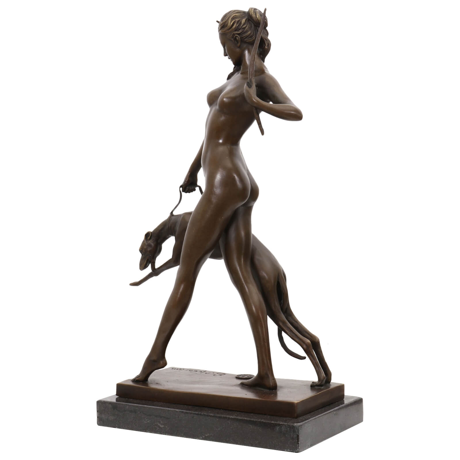 Bronzeskulptur Bronze Figur Göttin Diana Hund nach McCartan Antik-Stil ReplikBronzeskulptur Bronze Figur Göttin Diana Hund nach McCartan Antik-Stil Replik
