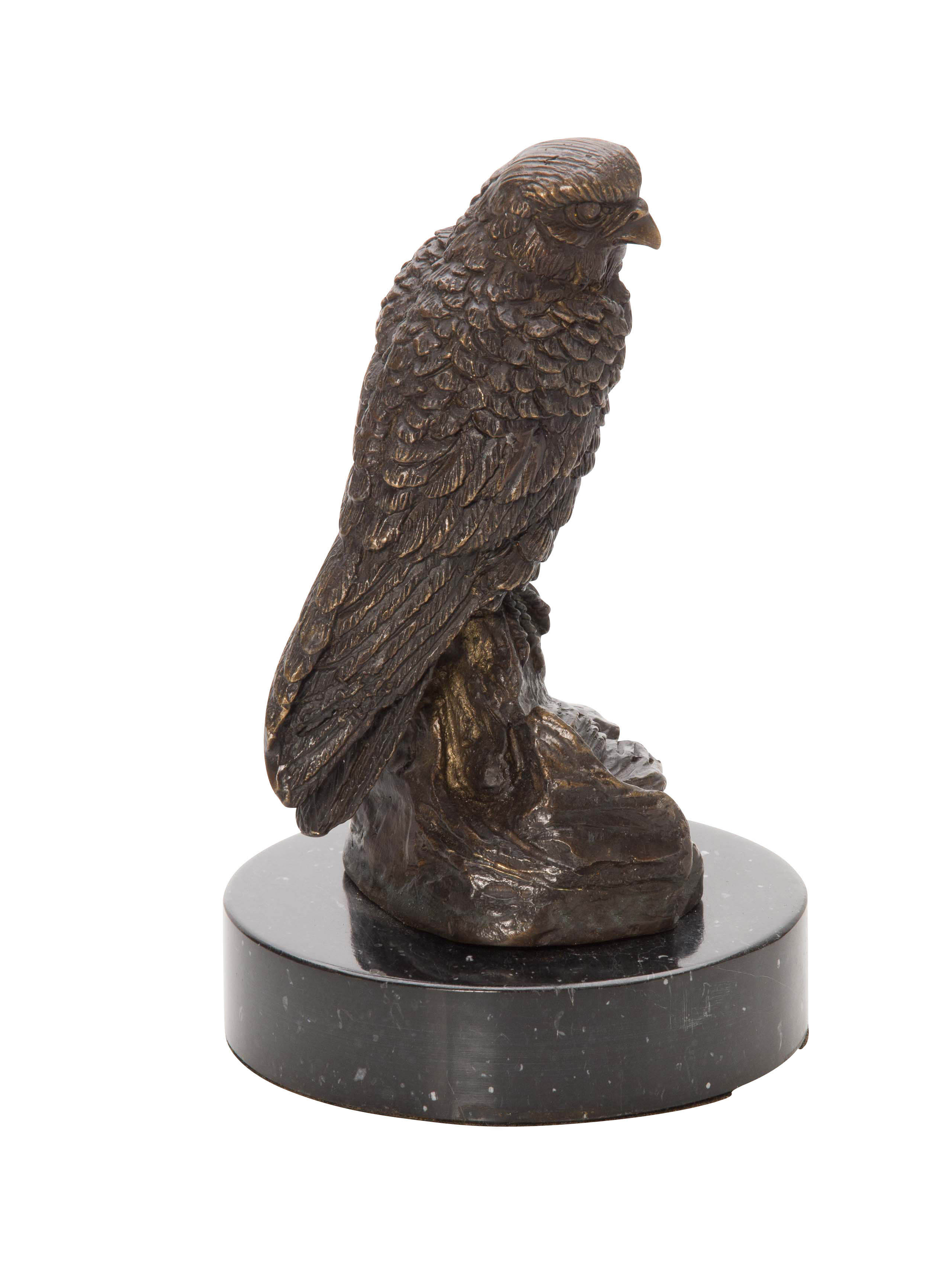 Bronzeskulptur Falke Vogel Bronze Figur Skulptur Jagd antik Stil sculpture hawk 