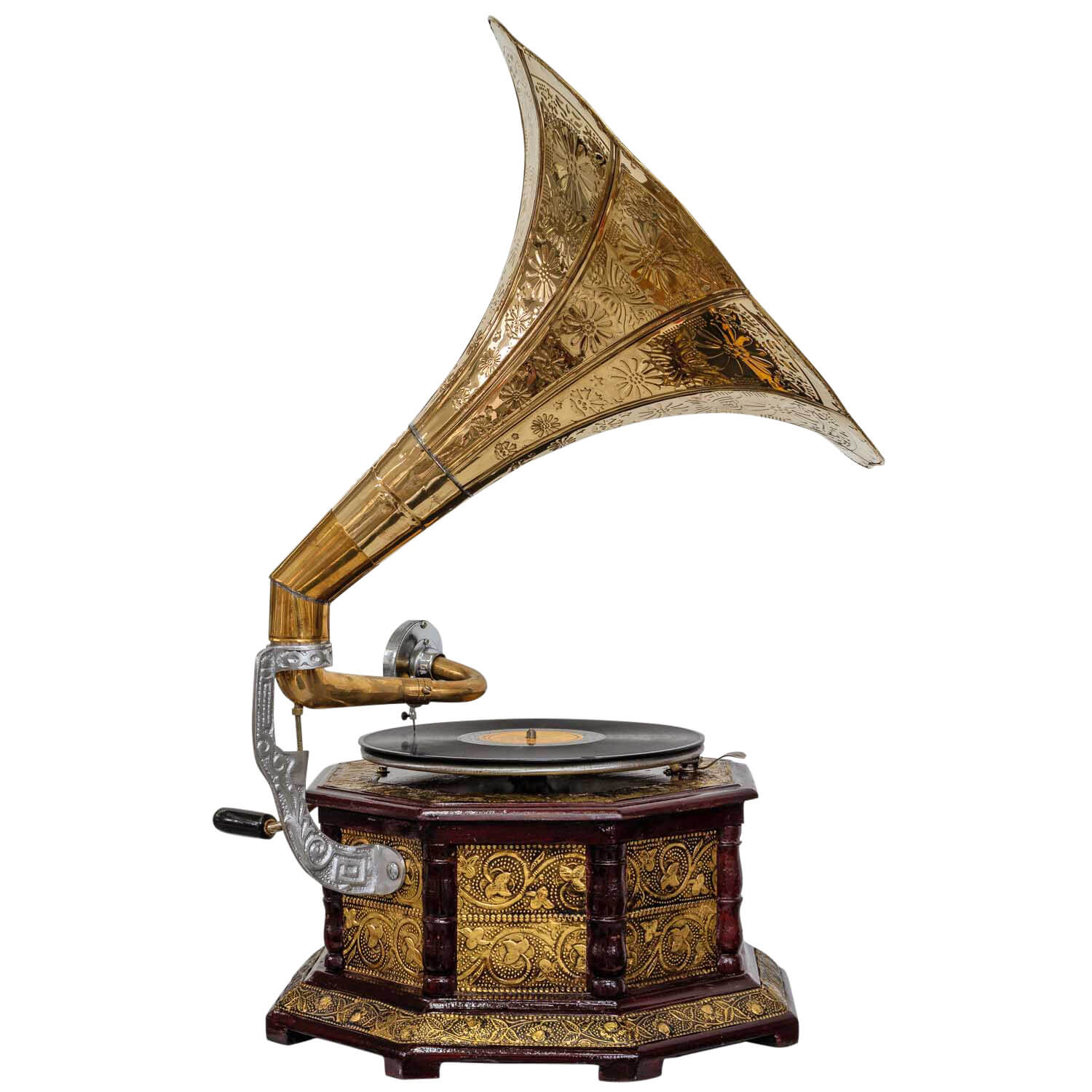 Nostalgie Grammophon Dekoration mit Trichter Grammofon Antik-Stil (i2)