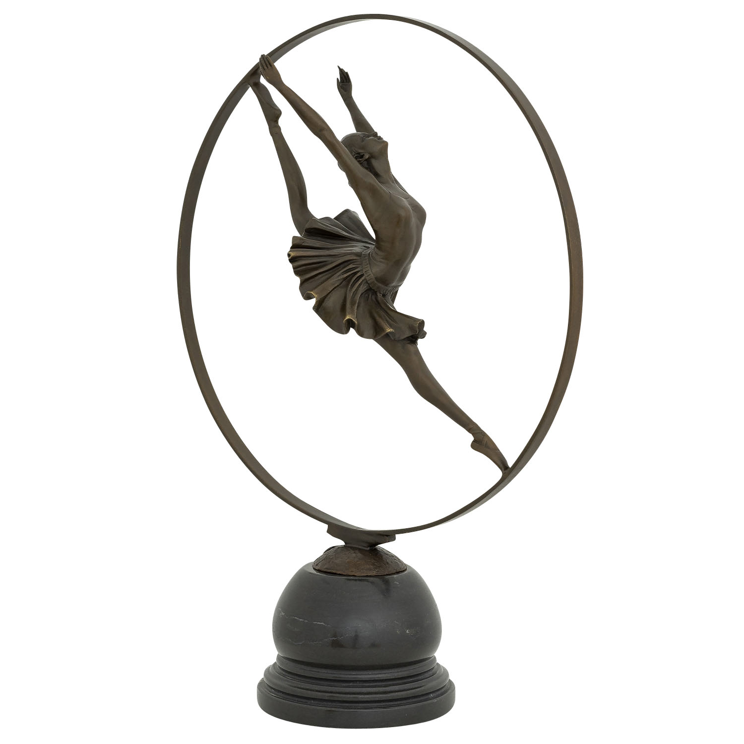 Bronzeskulptur Tänzerin Ballerina mit Reif Antik-Stil Bronze Figur Statue