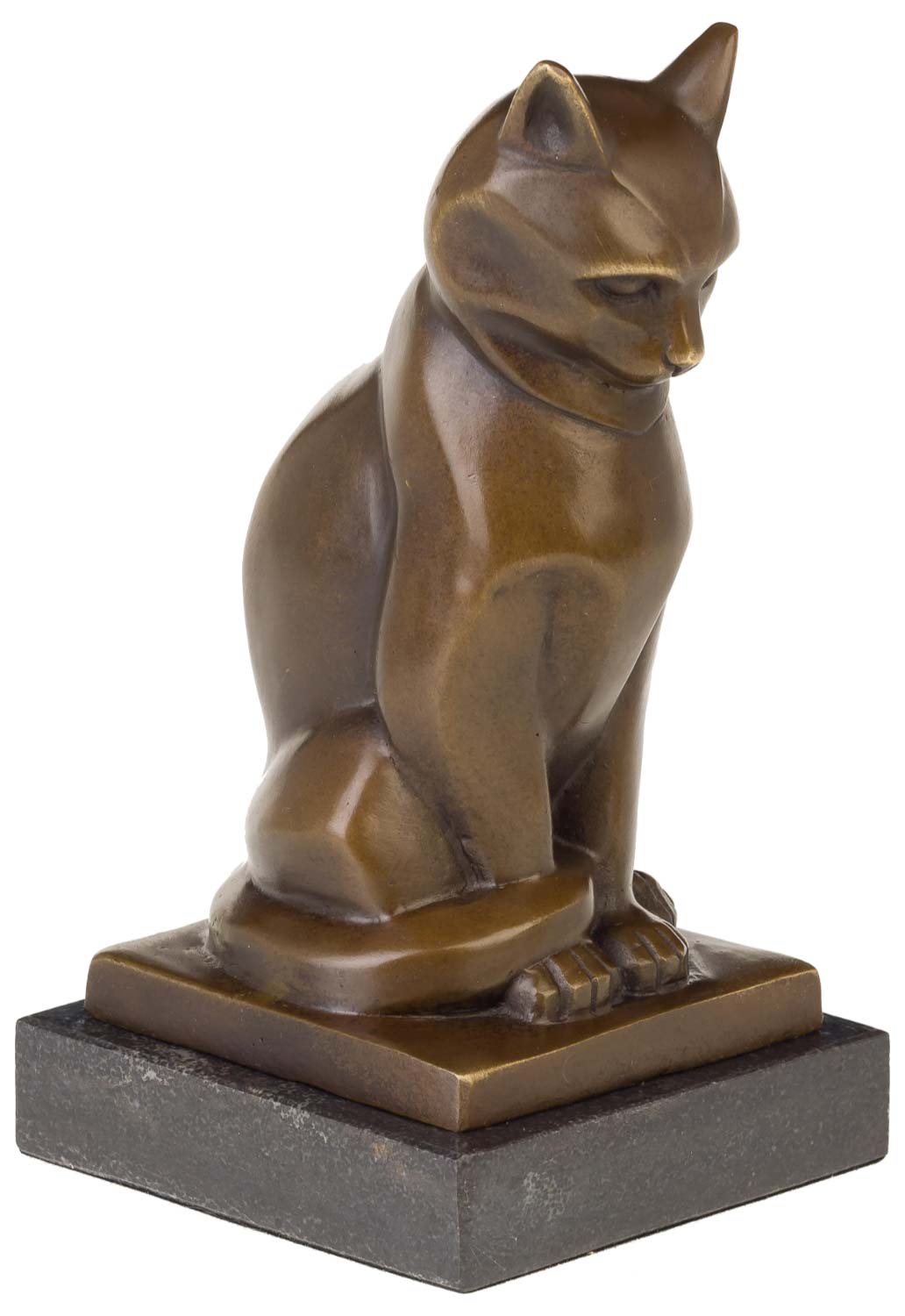 Bronzeskulptur Katze Bronze Figur Statue Bronzefigur Skulptur im Antik-Stil 18cm