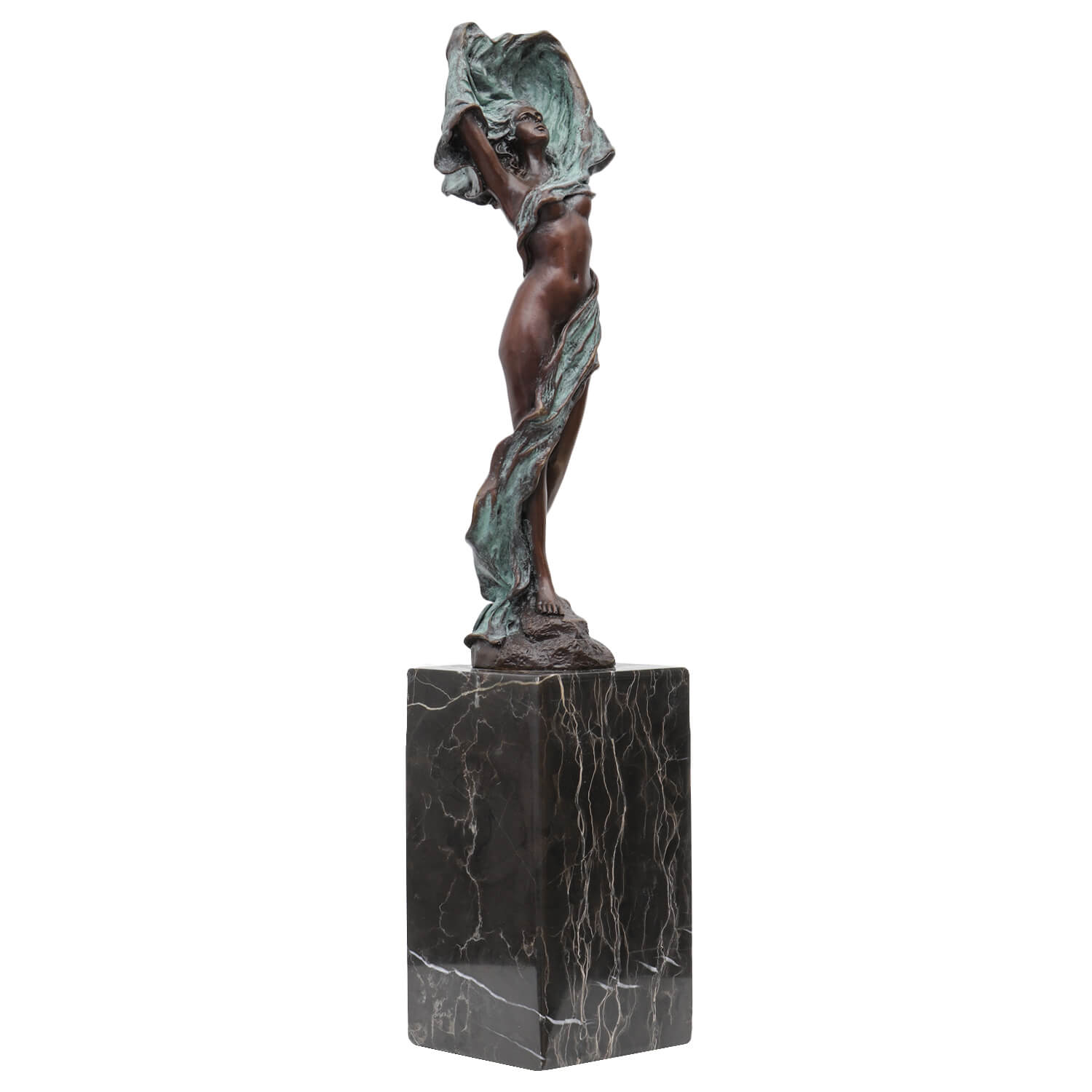 Bronzeskulptur Frau Tänzerin im Antik-Stil Bronze Figur Statue 35cm