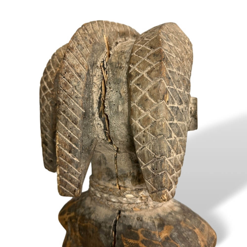 Holz, gehauen, Engel, Skulptur, Rissig