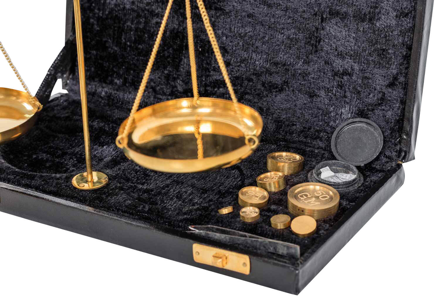 Waage Feinwaage Goldwaage im Etui Messing Apothekerwaage Antik-Stil