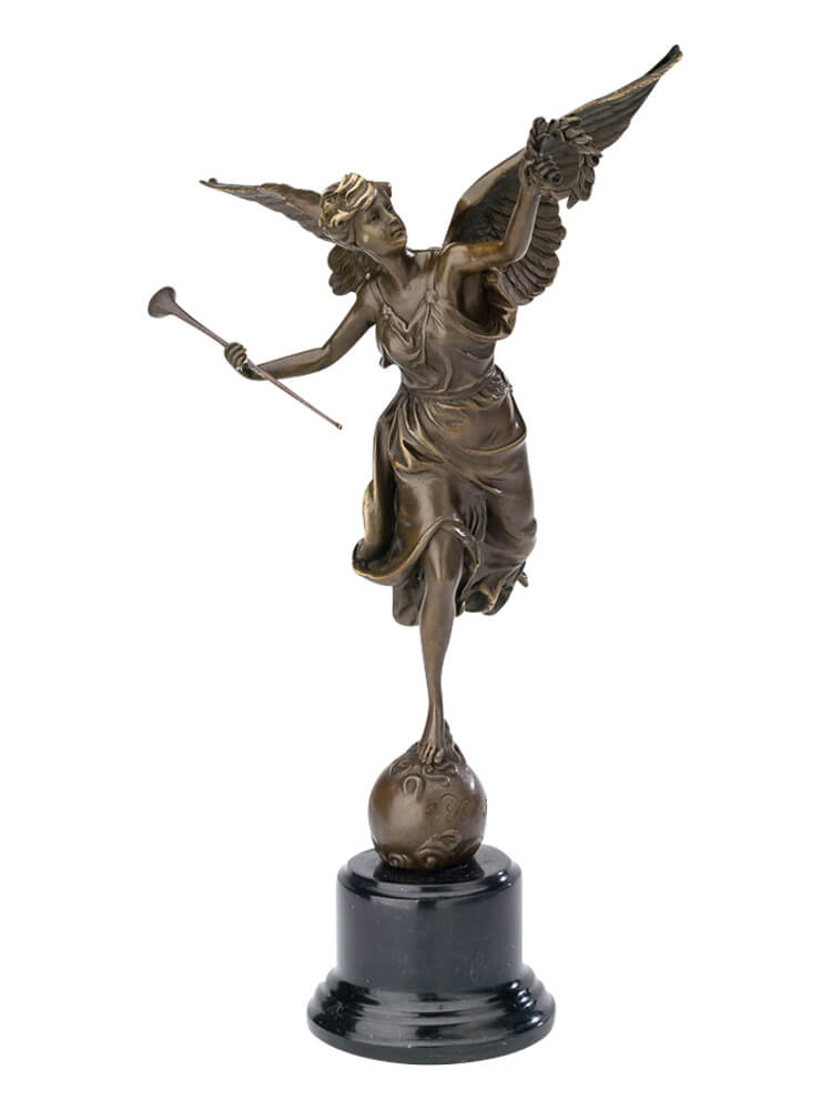 Bronzeskulptur 39cm winged victory Flügel Bronzefigur Bronze Antikstil sculpture