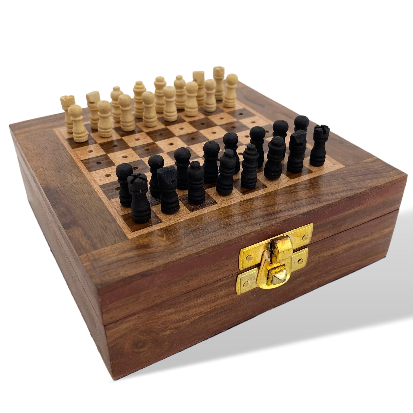 Ik heb het erkend oriëntatie lucht Schaakset reizend schaken mini schaken houten schaakpinnen schaken antieke  stijl | Nederland